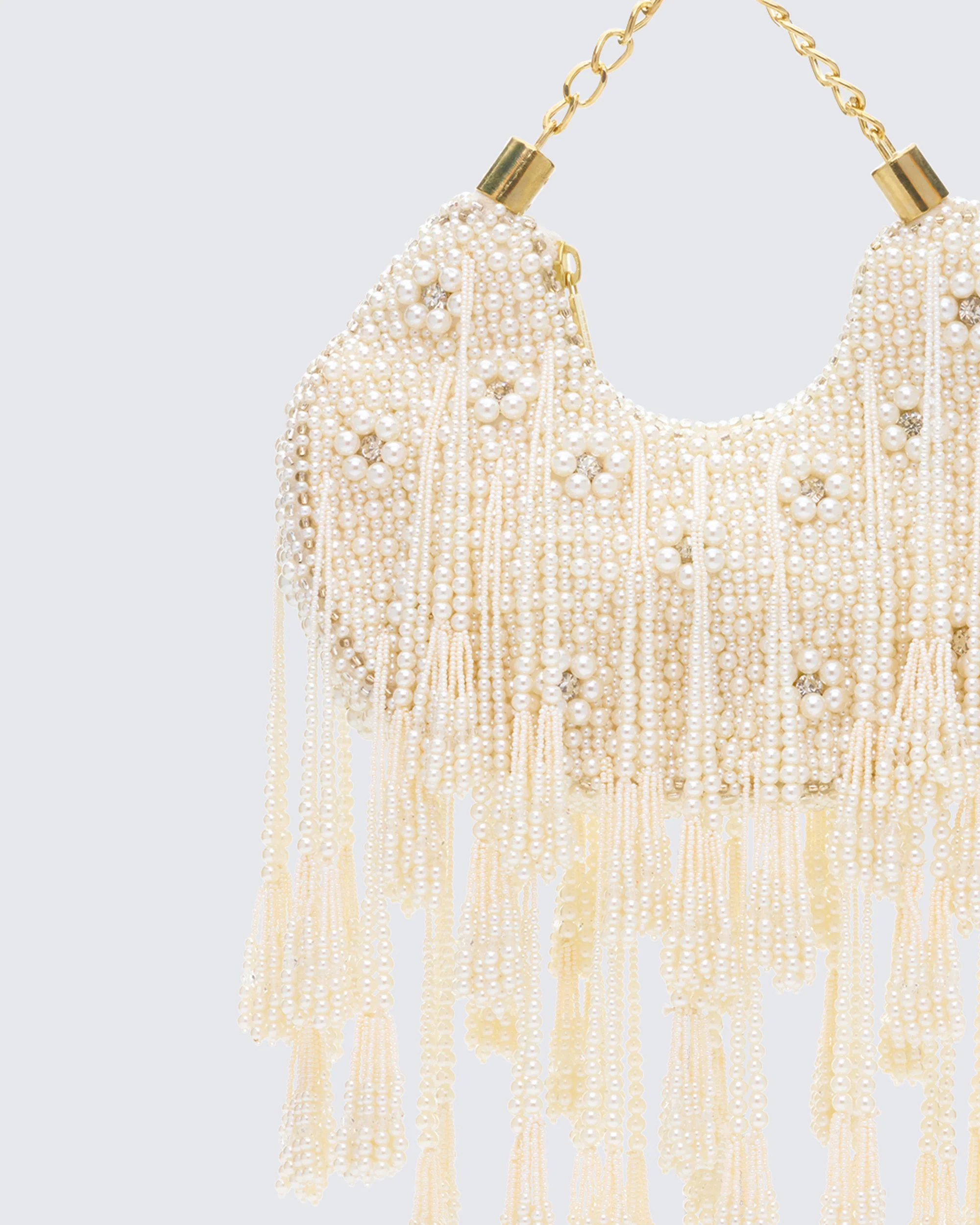 Mona Ivory Embellished Chandelier Bag - Image 3