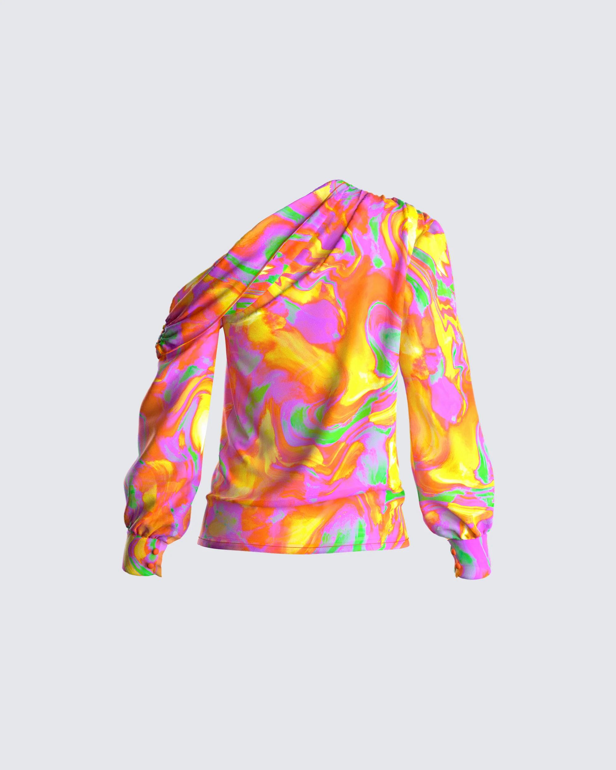 Monica Abstract Print Draped Top - Image 3