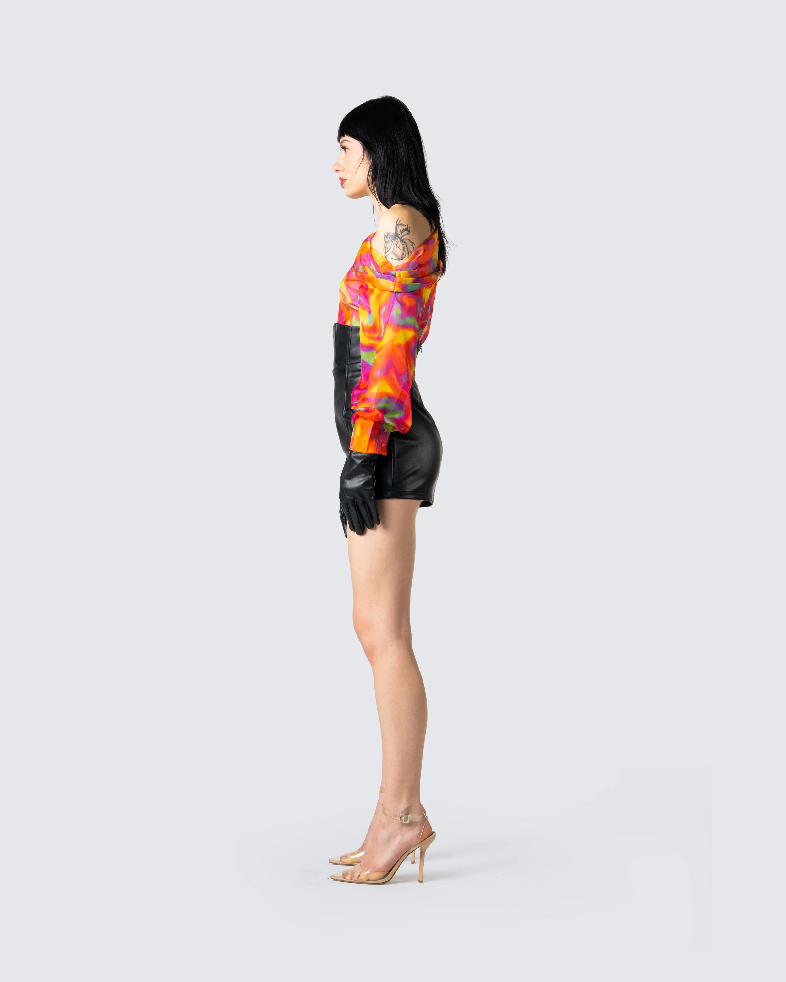 Monica Abstract Print Draped Top - Image 5