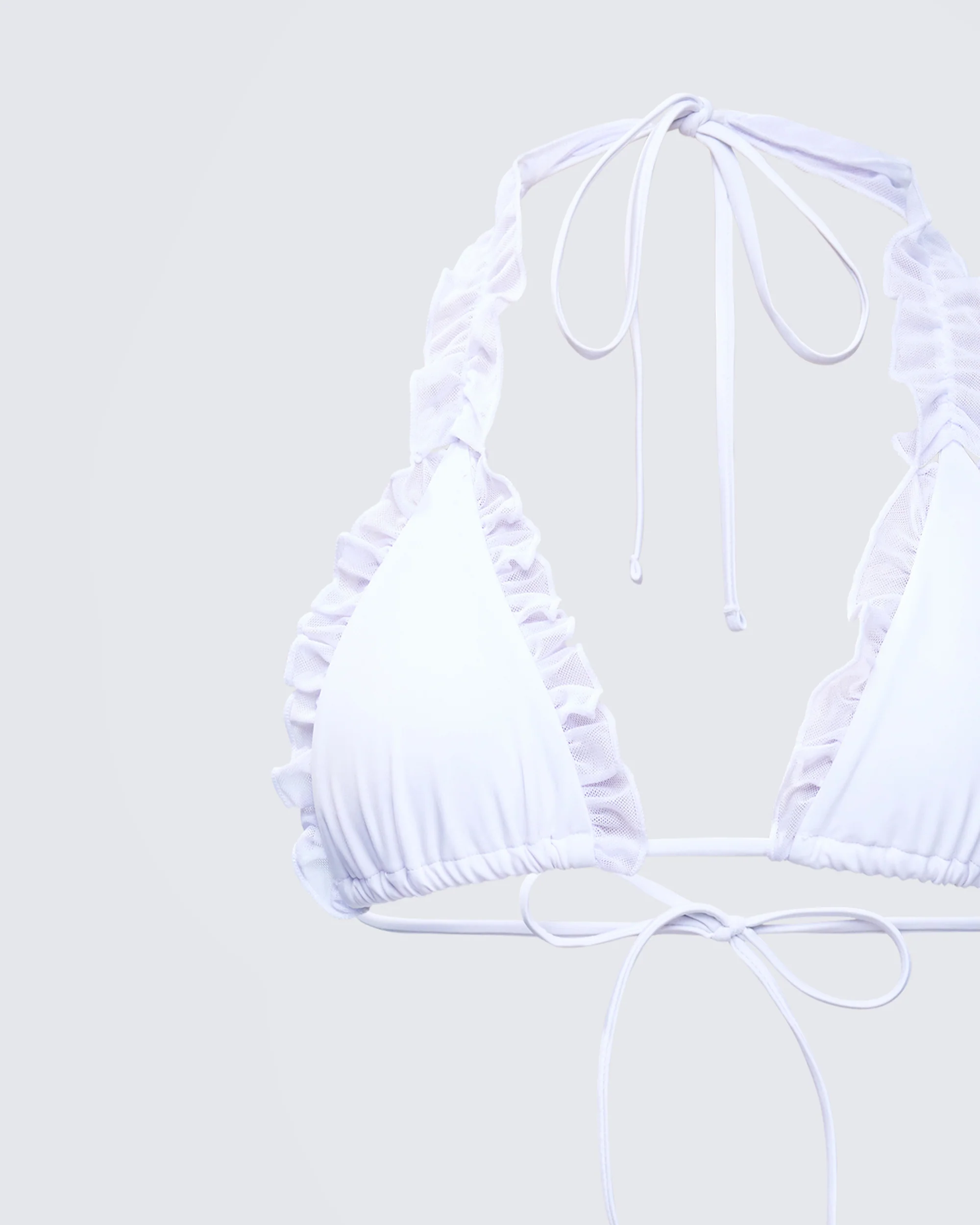Monroe White Ruffle Bikini Top - Image 6
