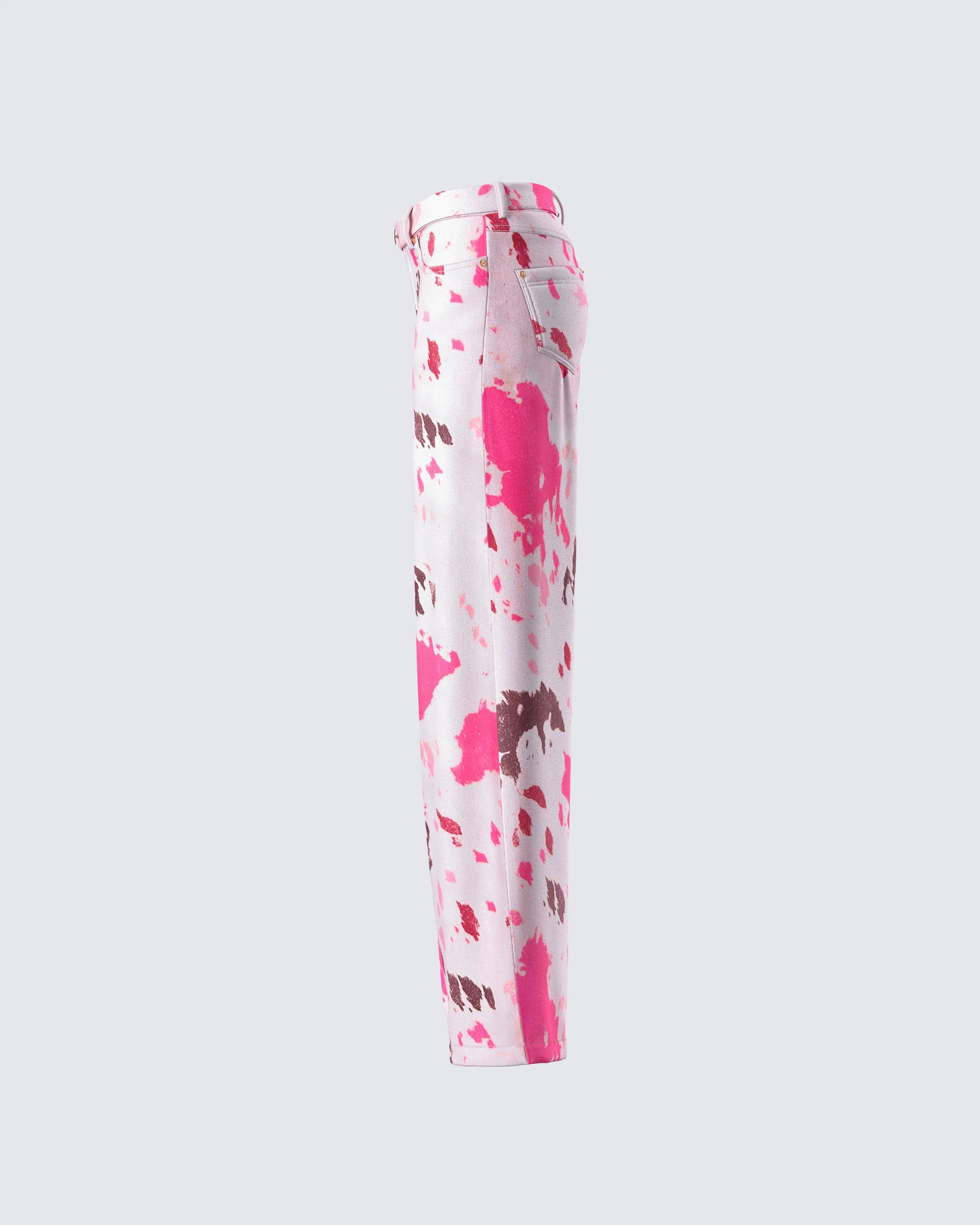 Nadezhda Multi Pink Denim Rivet Detail Pant - Image 2
