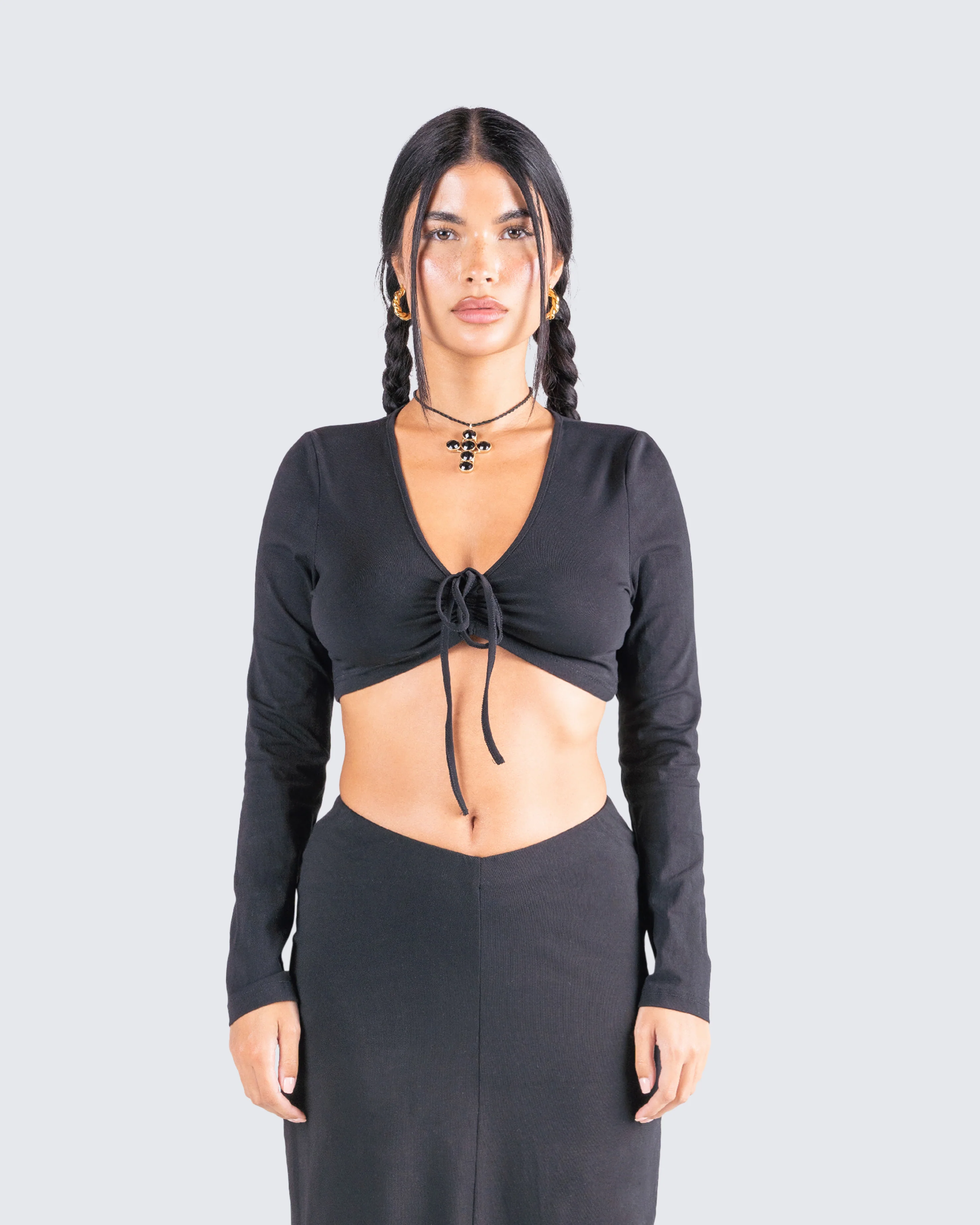 Nadia Black Jersey Top - Image 4