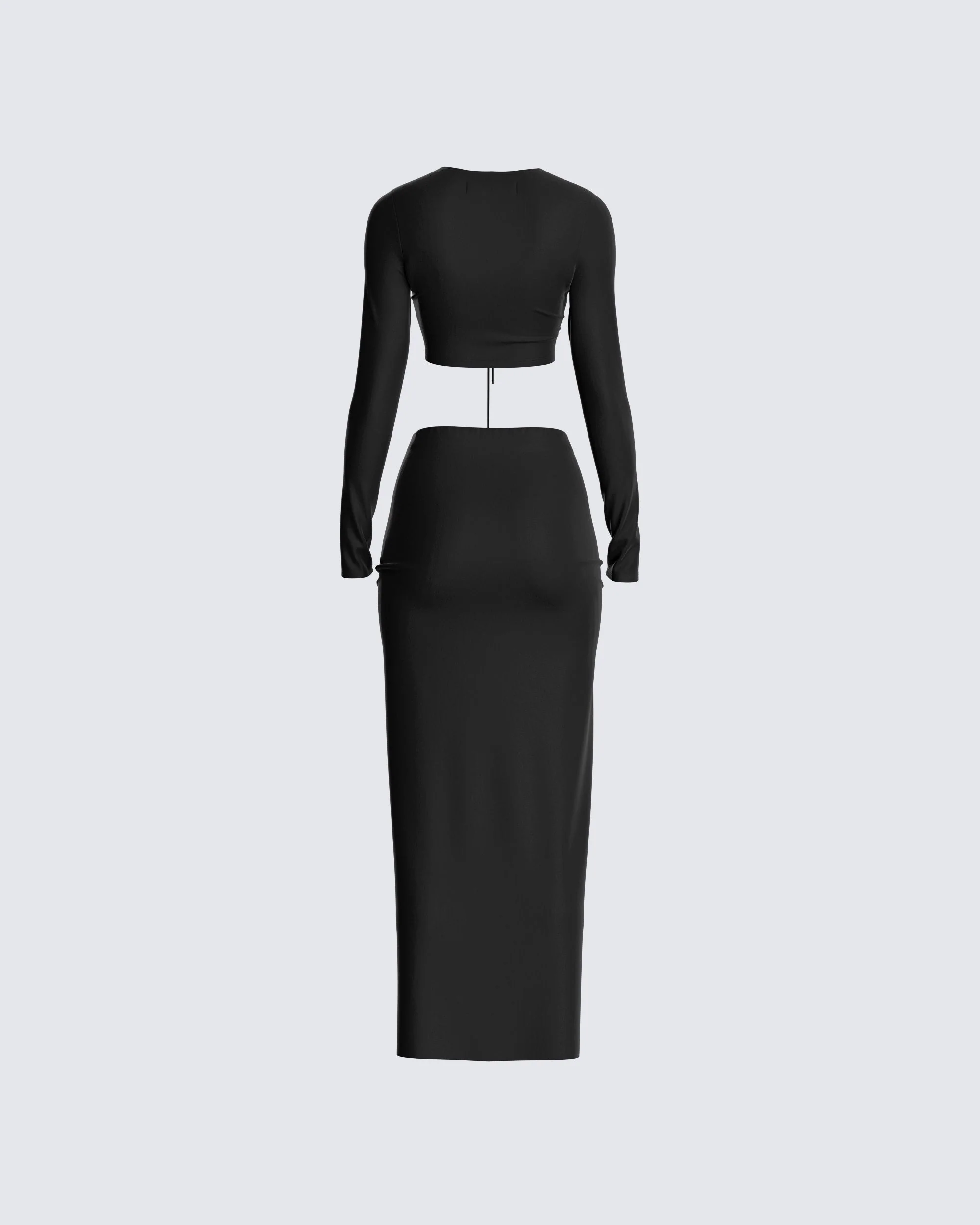 Nadia Black Top & Skirt Set - Image 3
