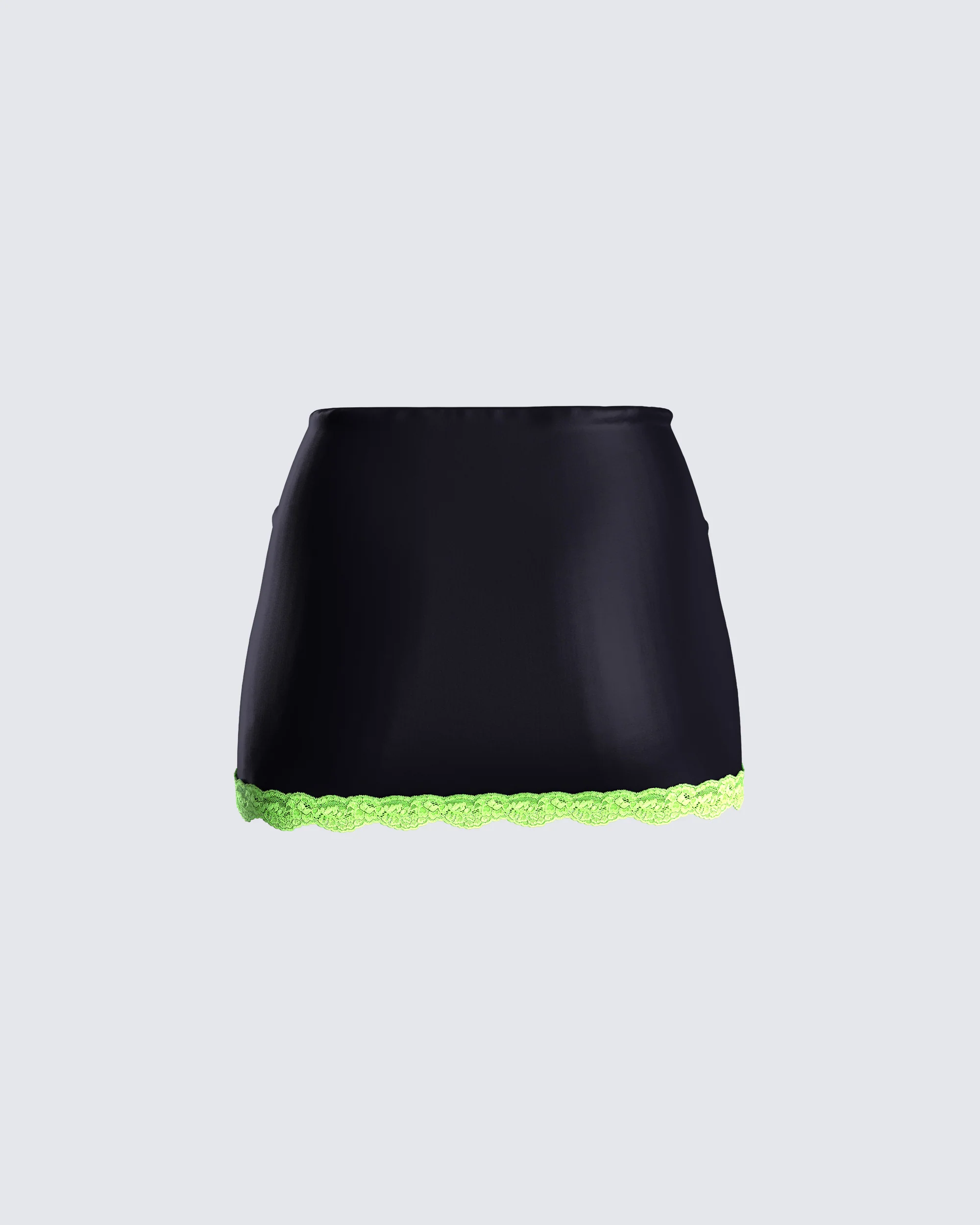 Nadya Black Satin Mini Skirt - Image 3