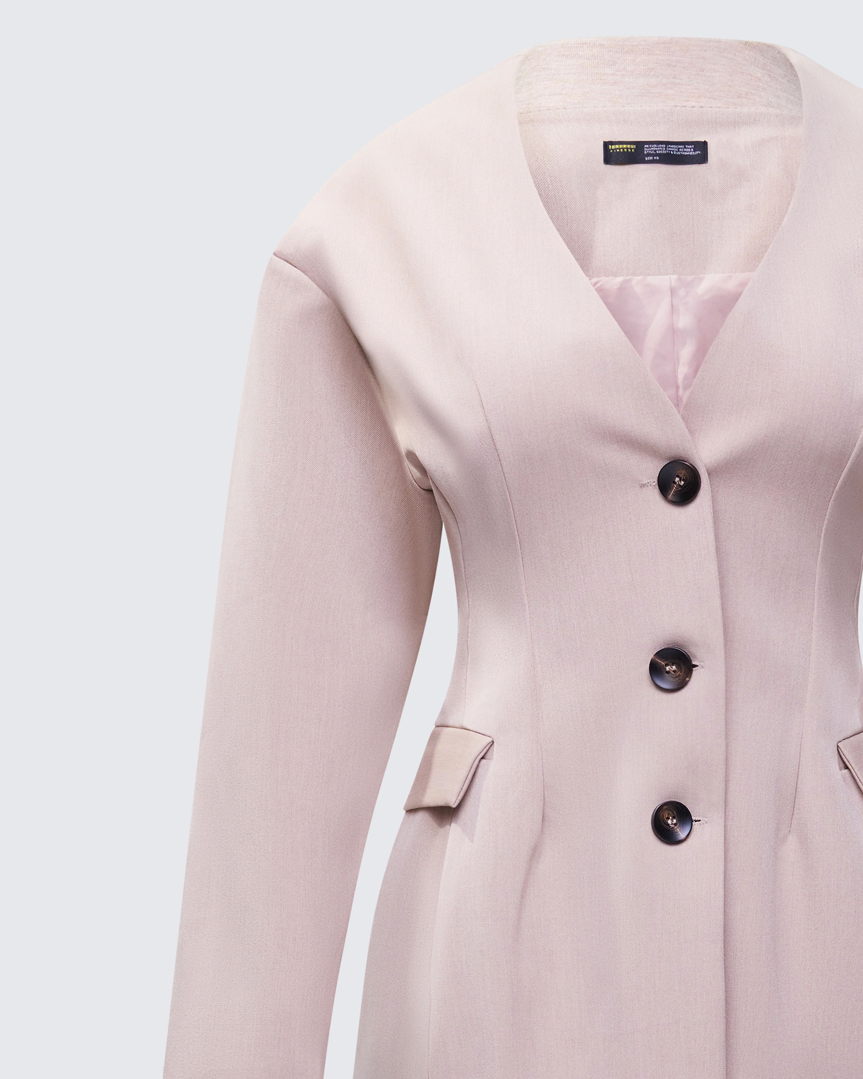 Nahia Brown Cinched Waist Blazer - Image 6