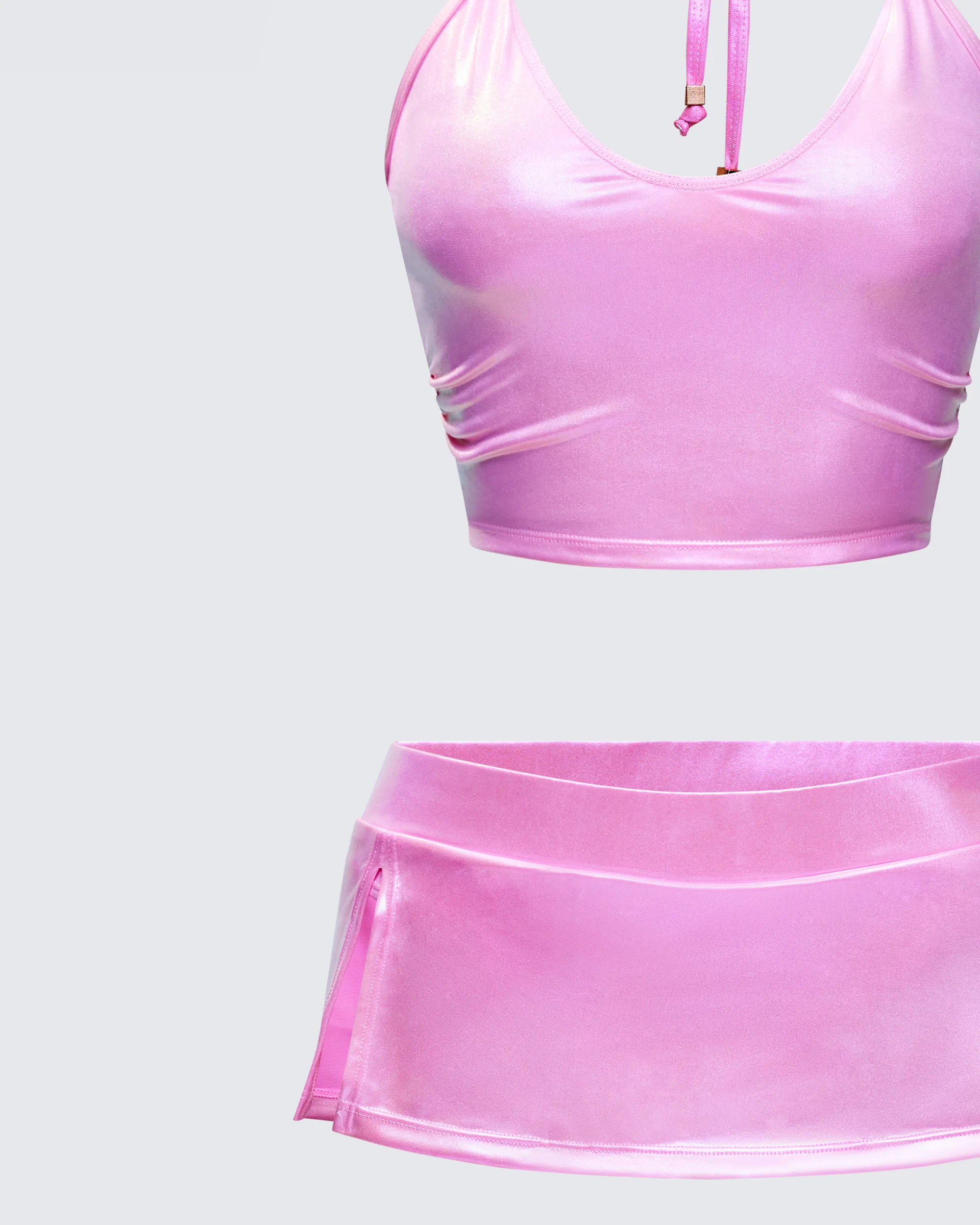 Naijah Pink Metallic Tankini Set - Image 6