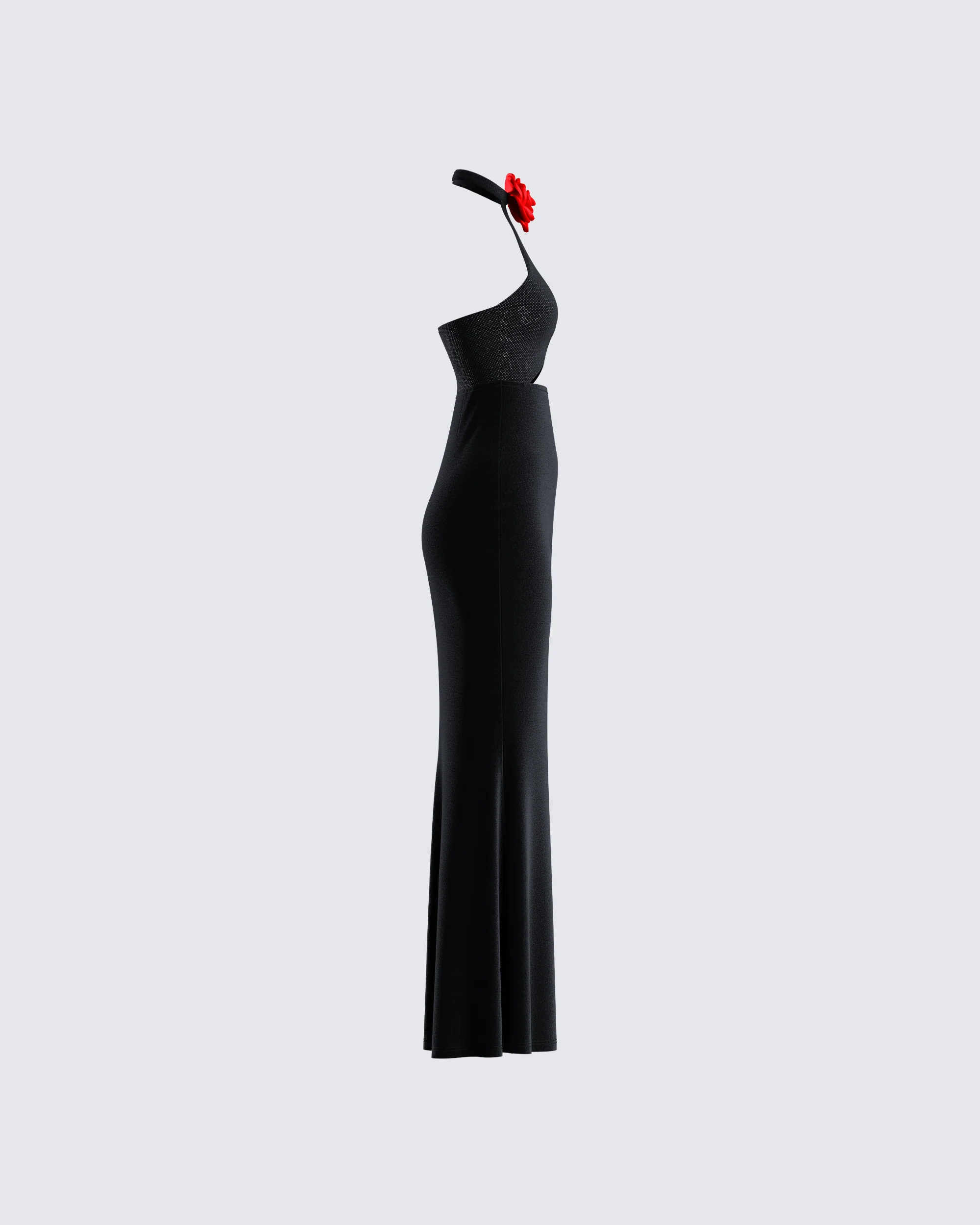 Nala Black Rhinestone Velvet Gown - Image 2