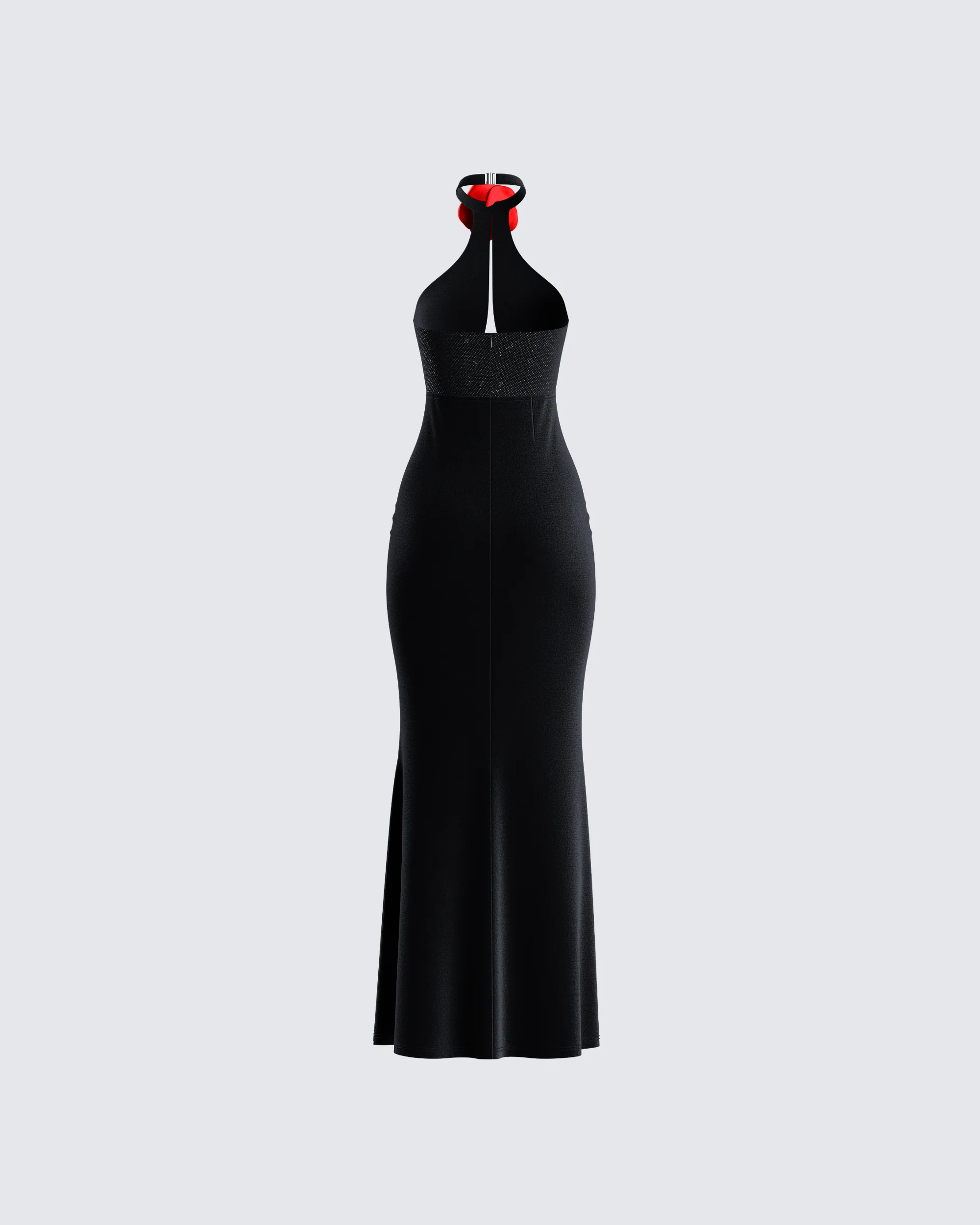 Nala Black Rhinestone Velvet Gown - Image 3
