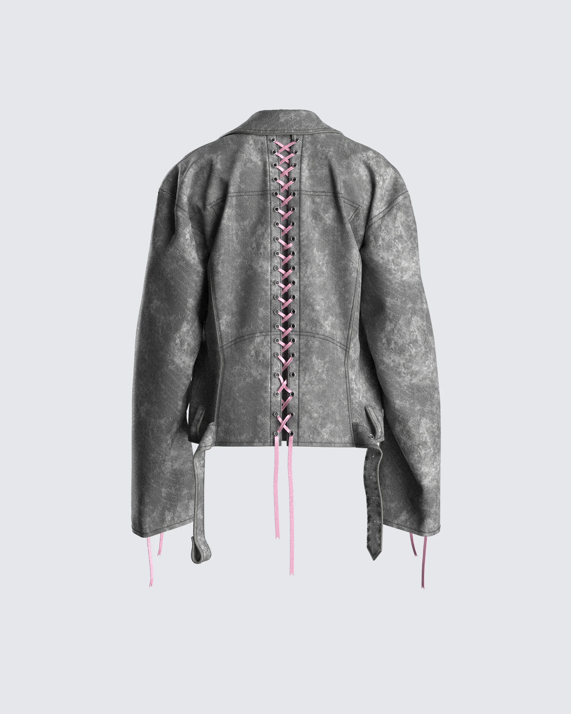 Nancy Black Vegan Leather Jacket - Image 3