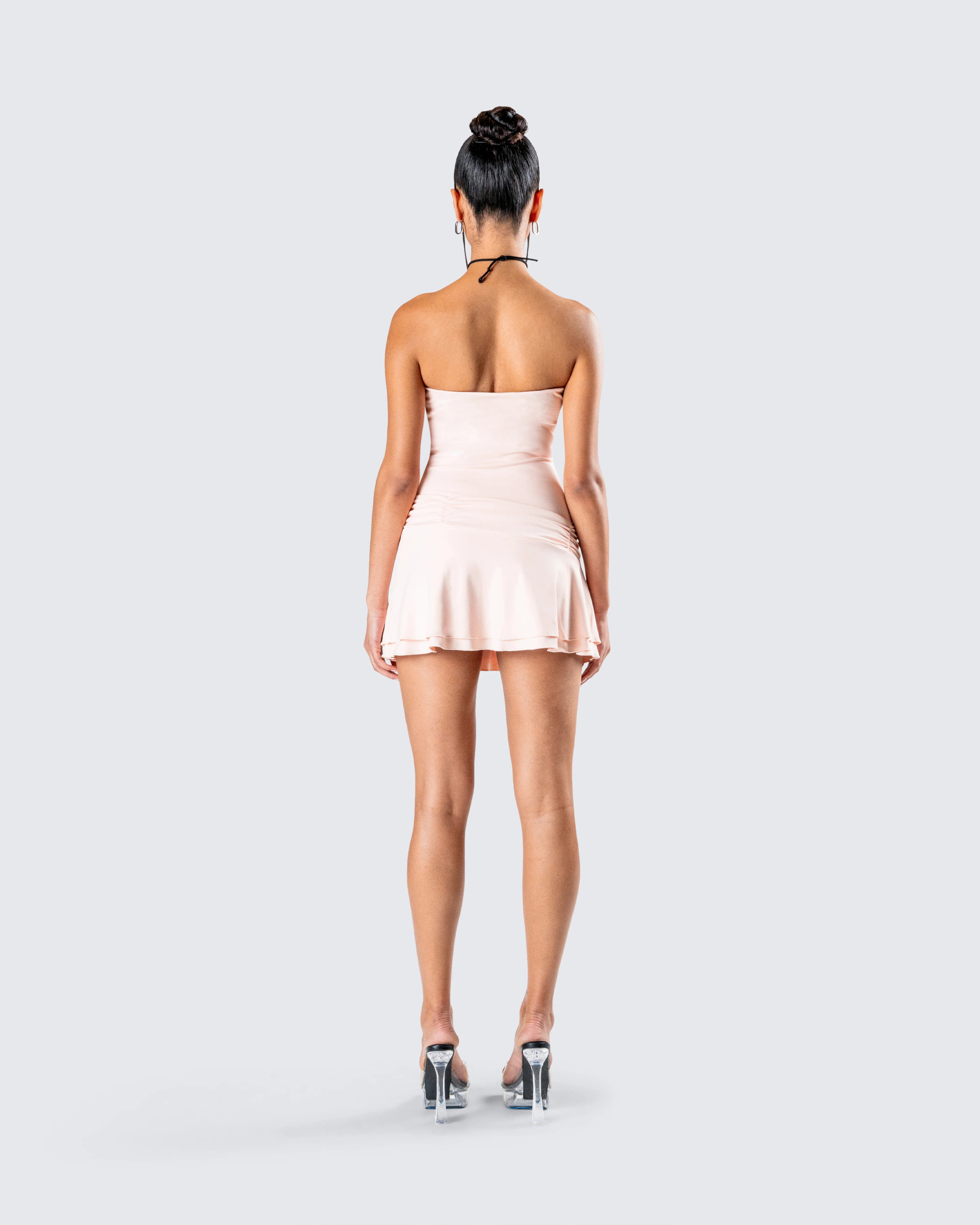 Nasrin Pink Jersey Mini Dress - Image 5