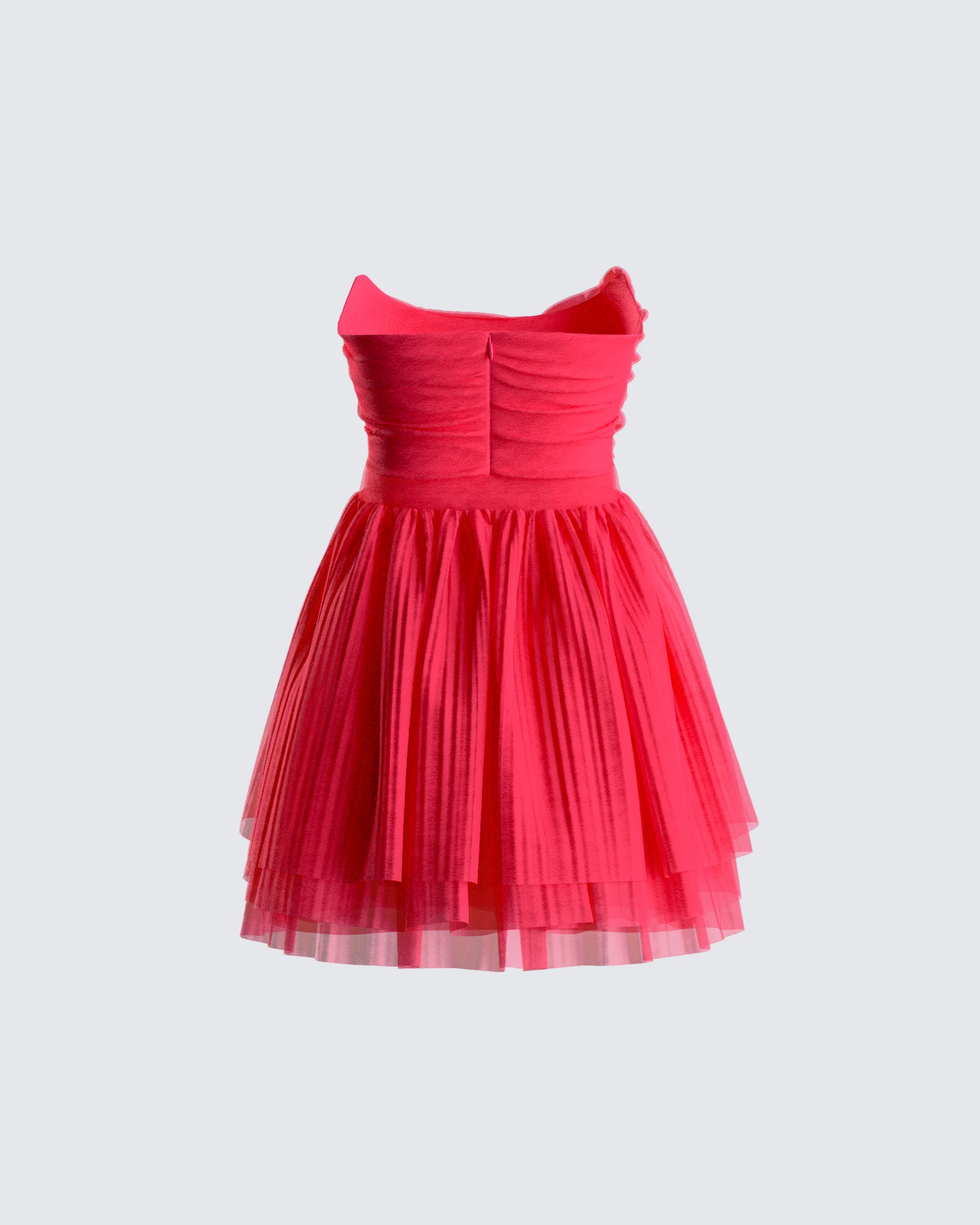 Nelly Hot Pink Tulle Mini Dress - Image 3