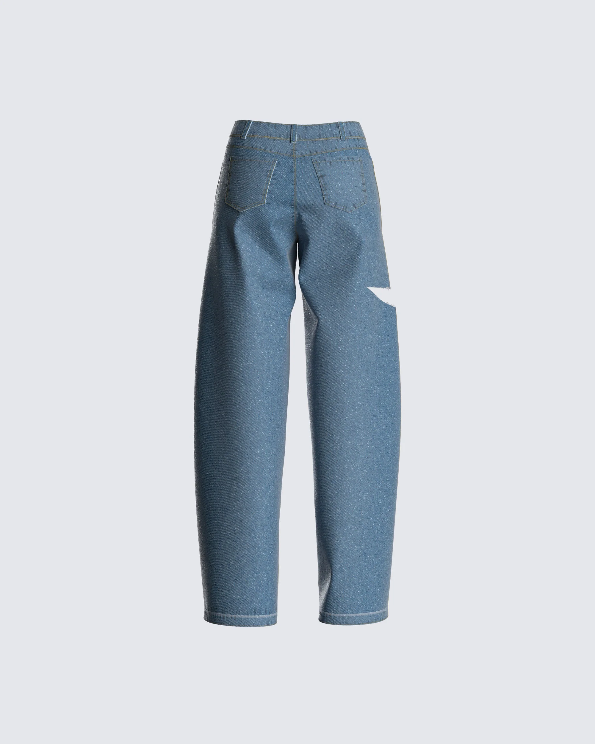 Nena Wide Leg Blue Jeans - Image 3
