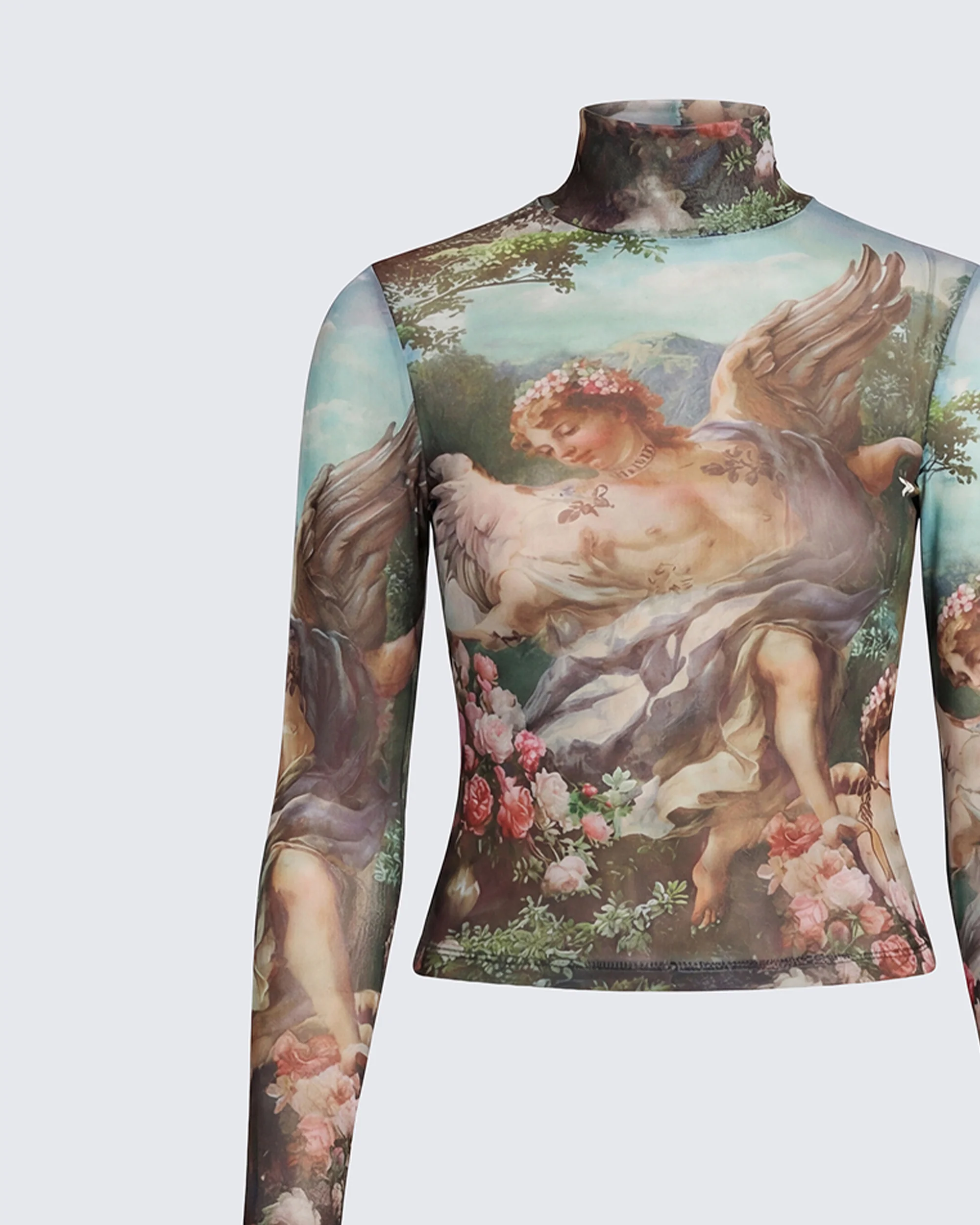 Neo Print Mesh Tatt Cherub Top - Image 6