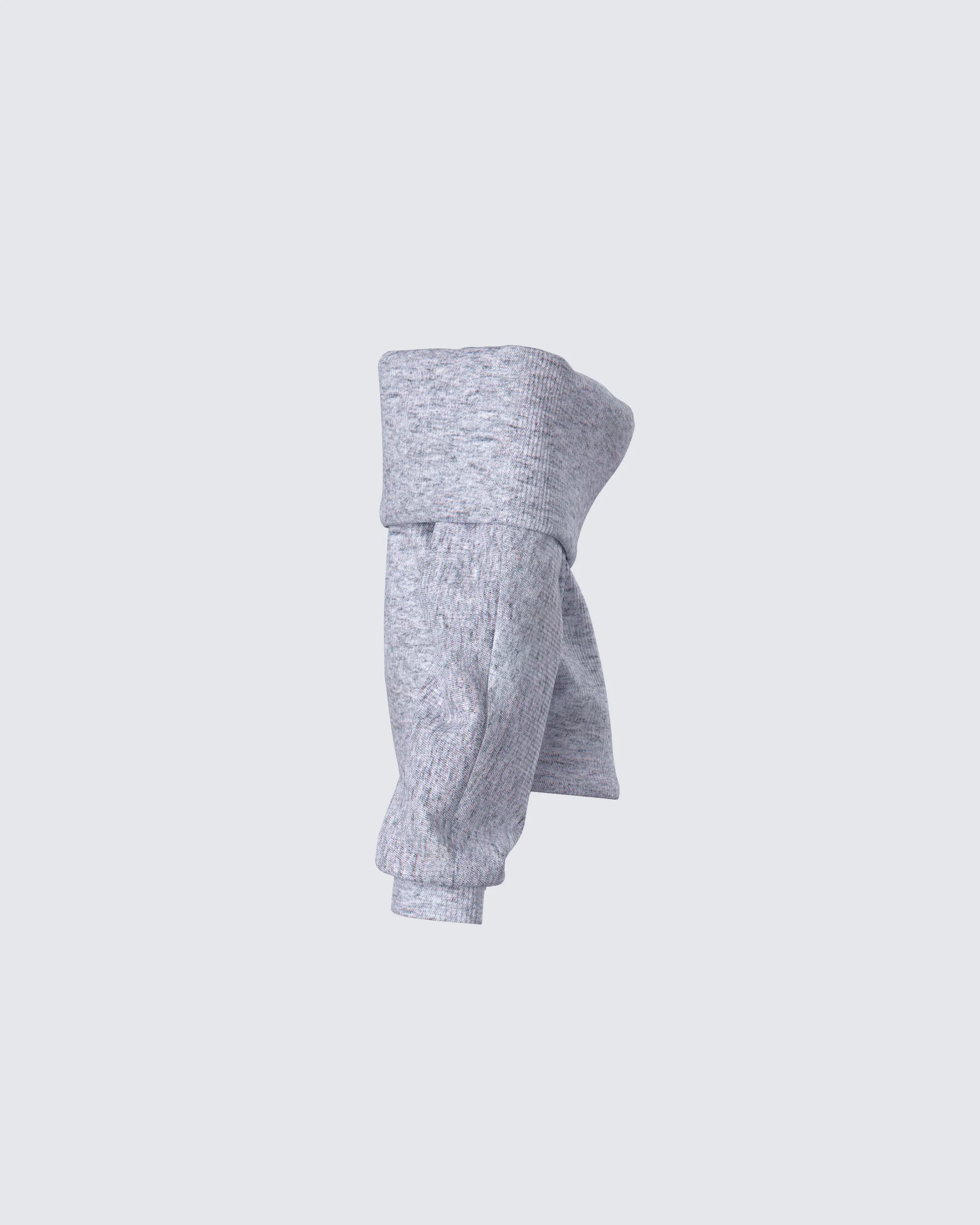 Nesa Grey Off Shoulder Sweater Top - Image 2