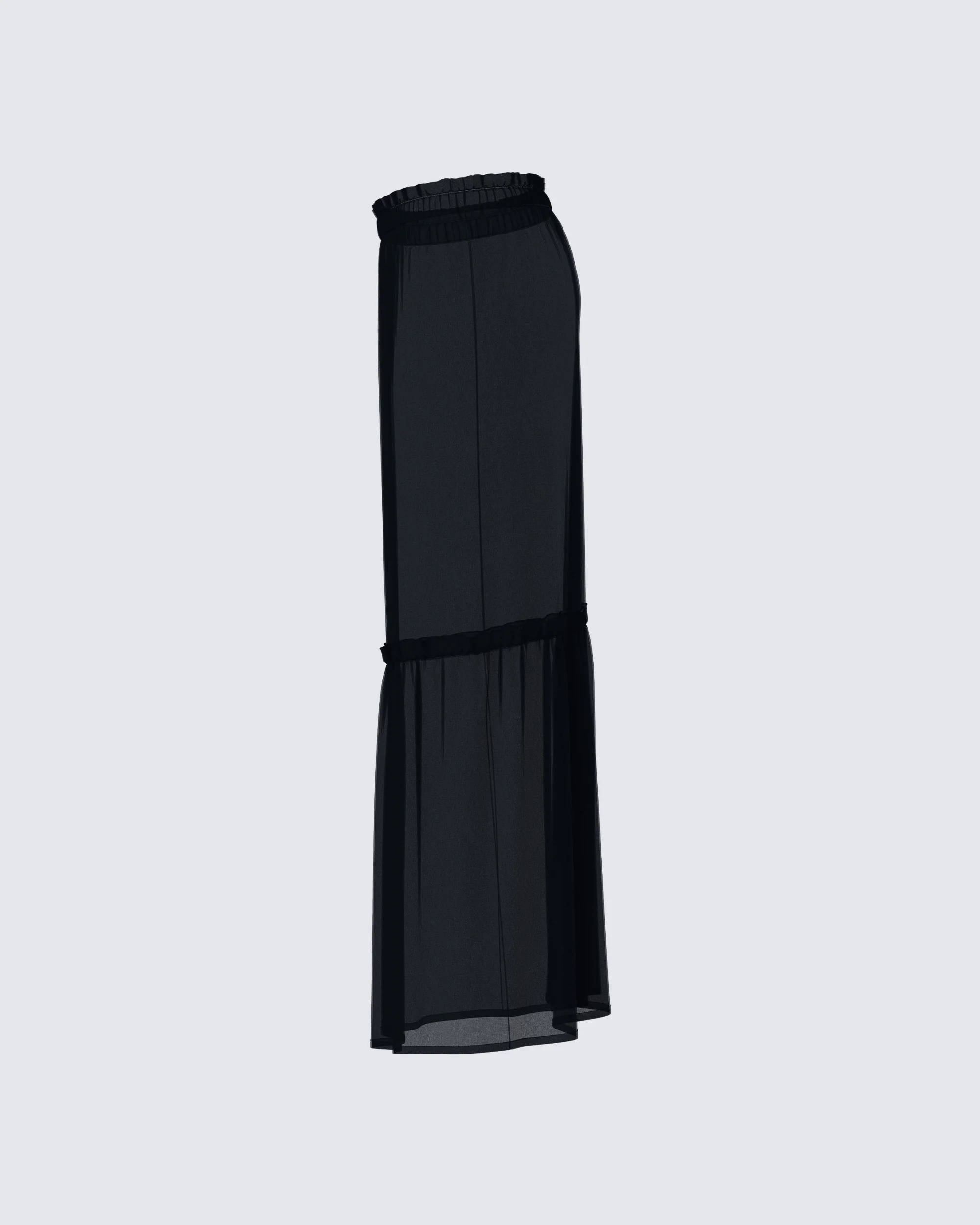 Neve Black Georgette Tiered Skirt - Image 2