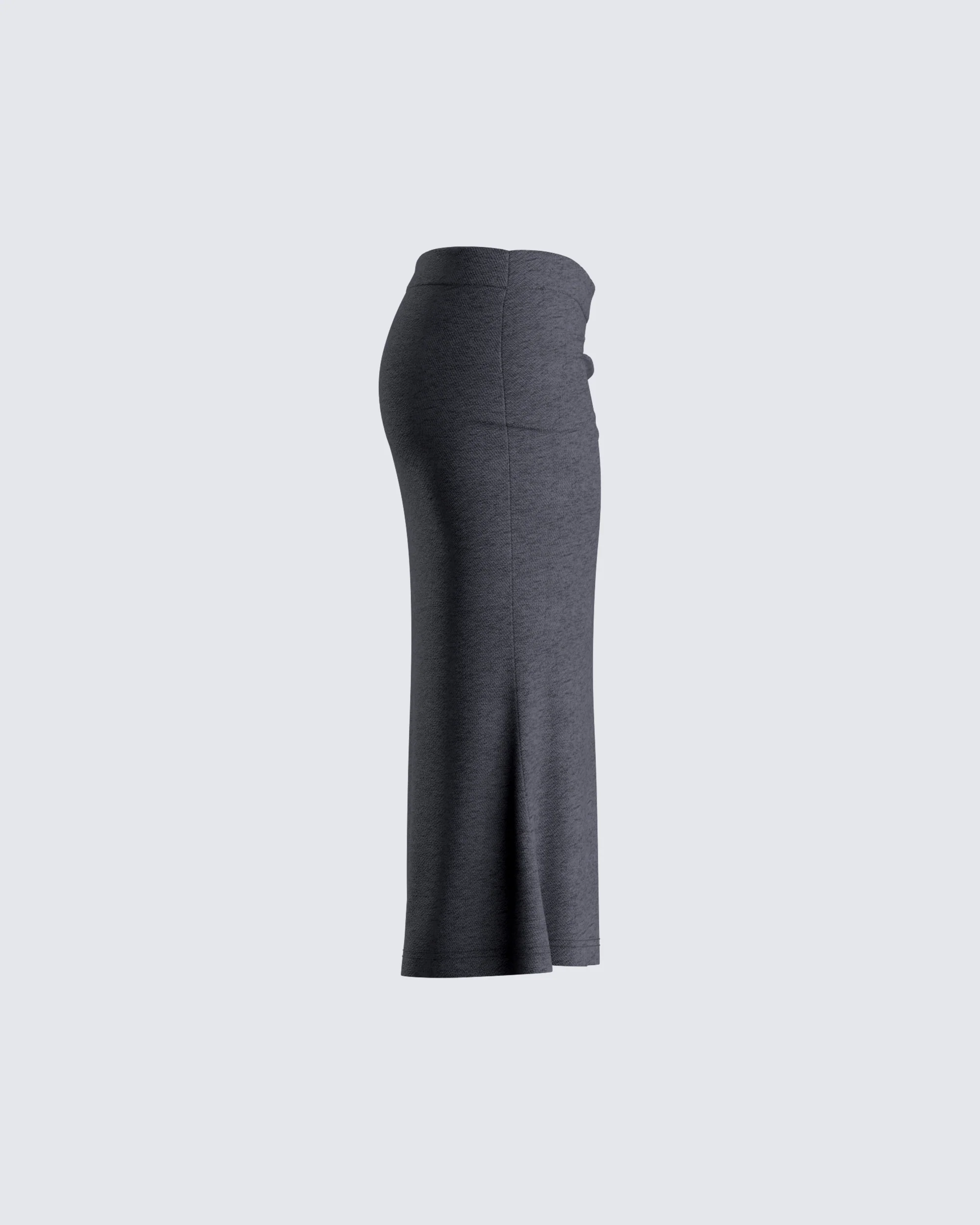 Nico Grey Jersey Midi Skirt - Image 2