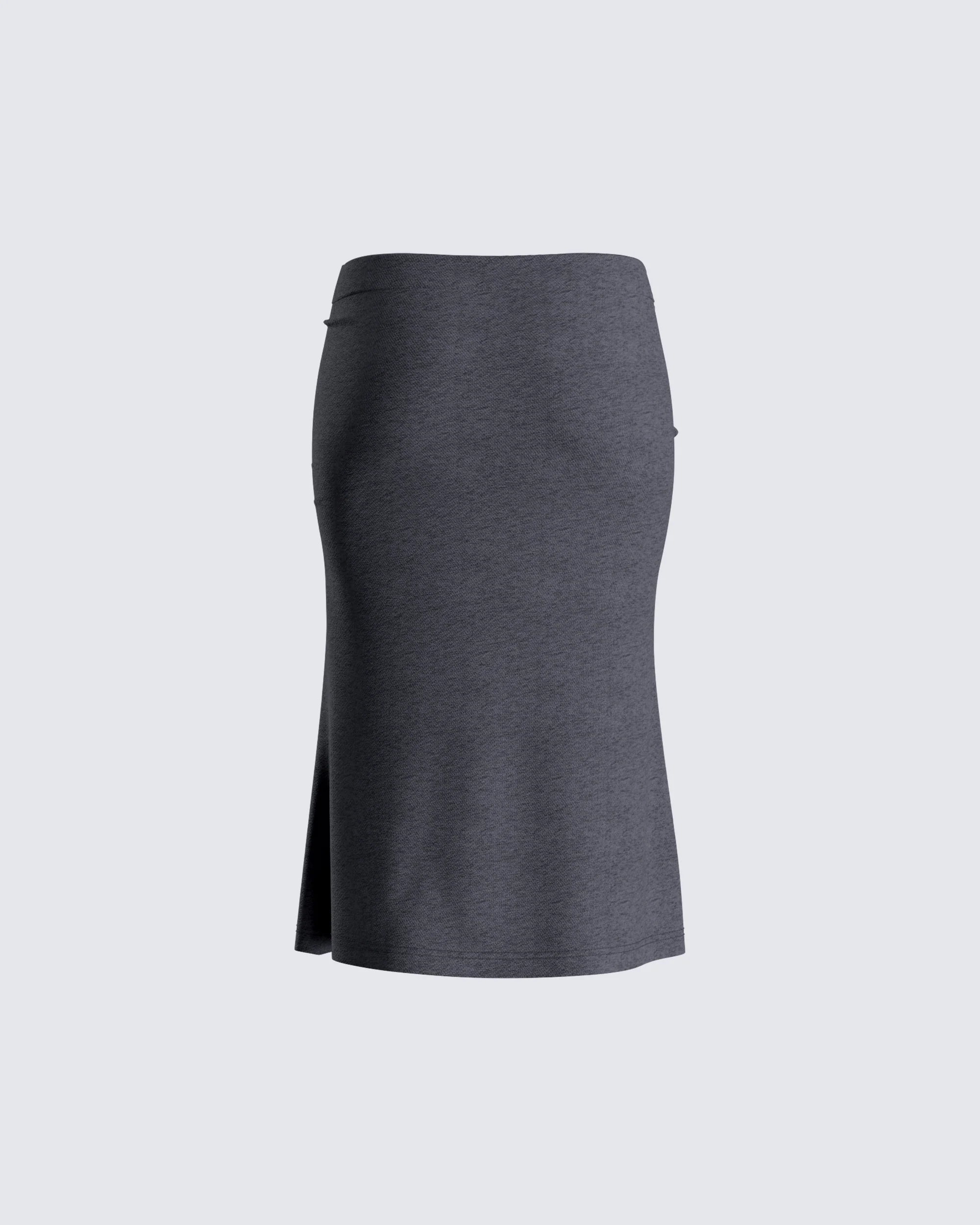 Nico Grey Jersey Midi Skirt - Image 3