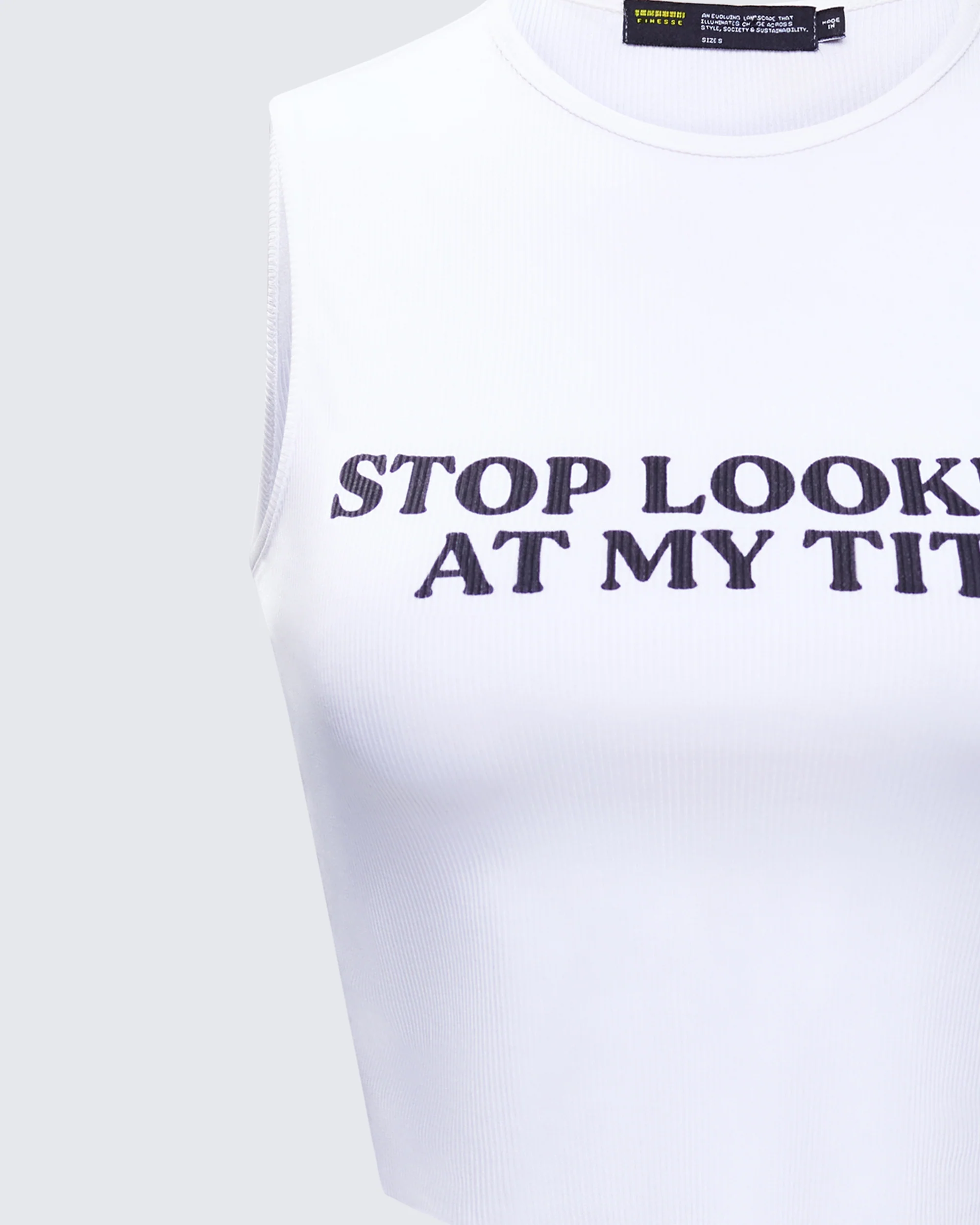Nicolette White Rib Graphic Top - Image 6