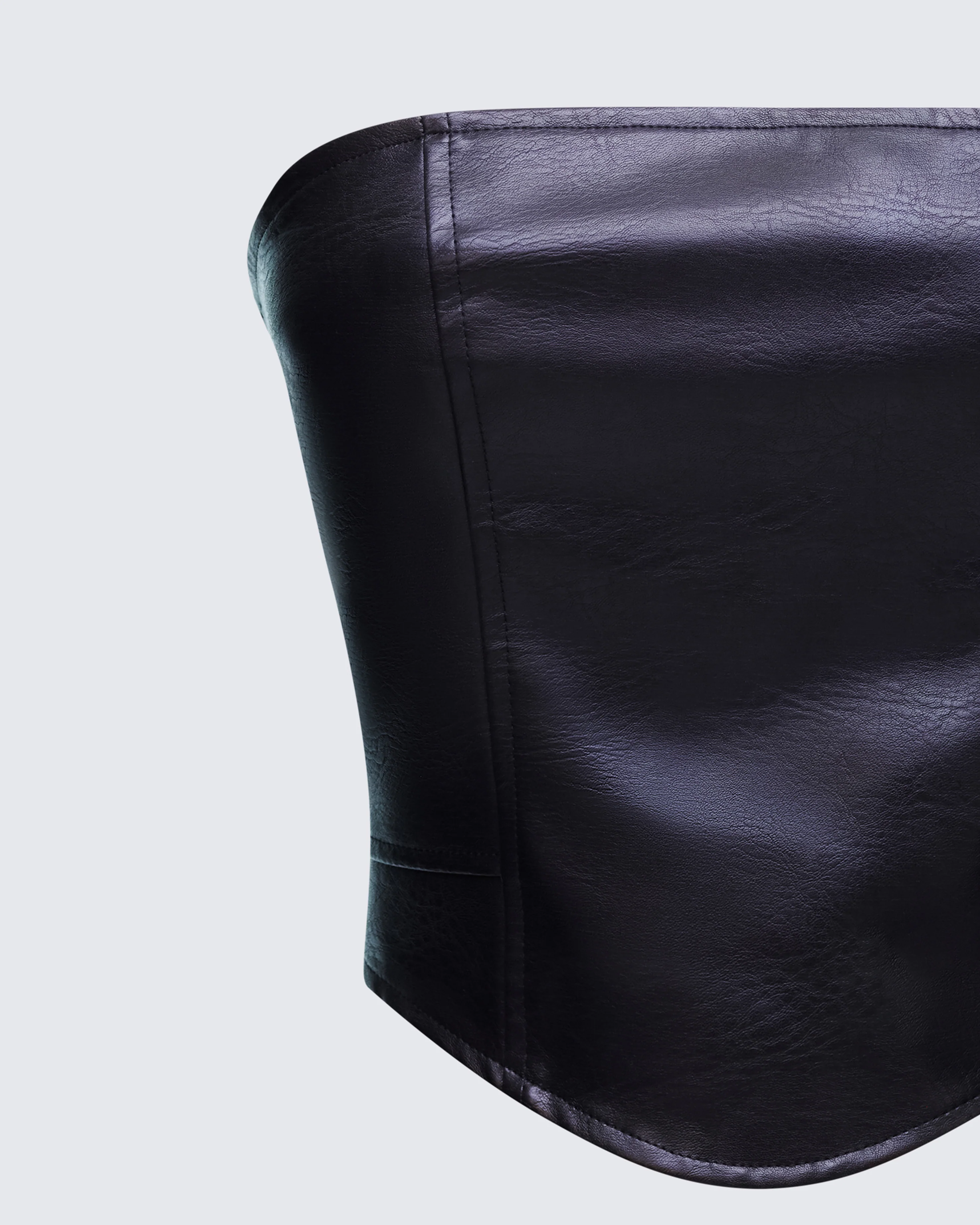 Nika Black Faux Leather Top - Image 6