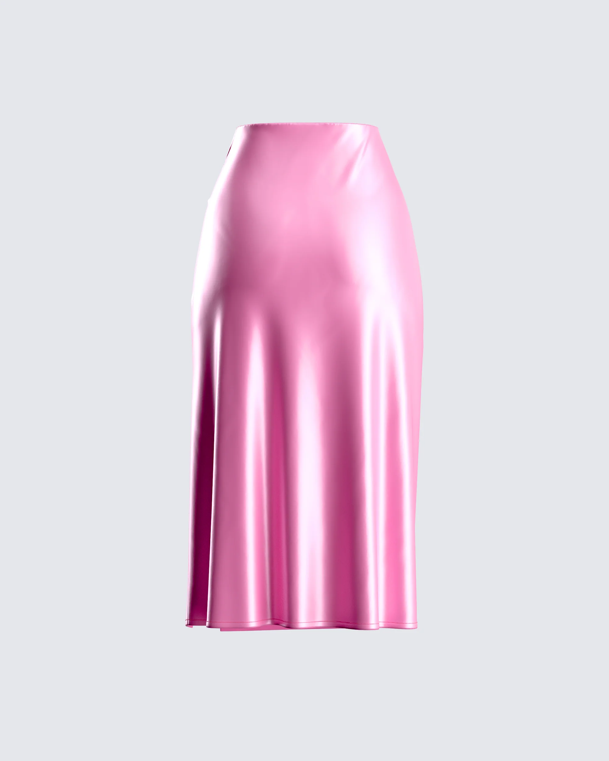 Nikita Pink Satin Midi Skirt - Image 3