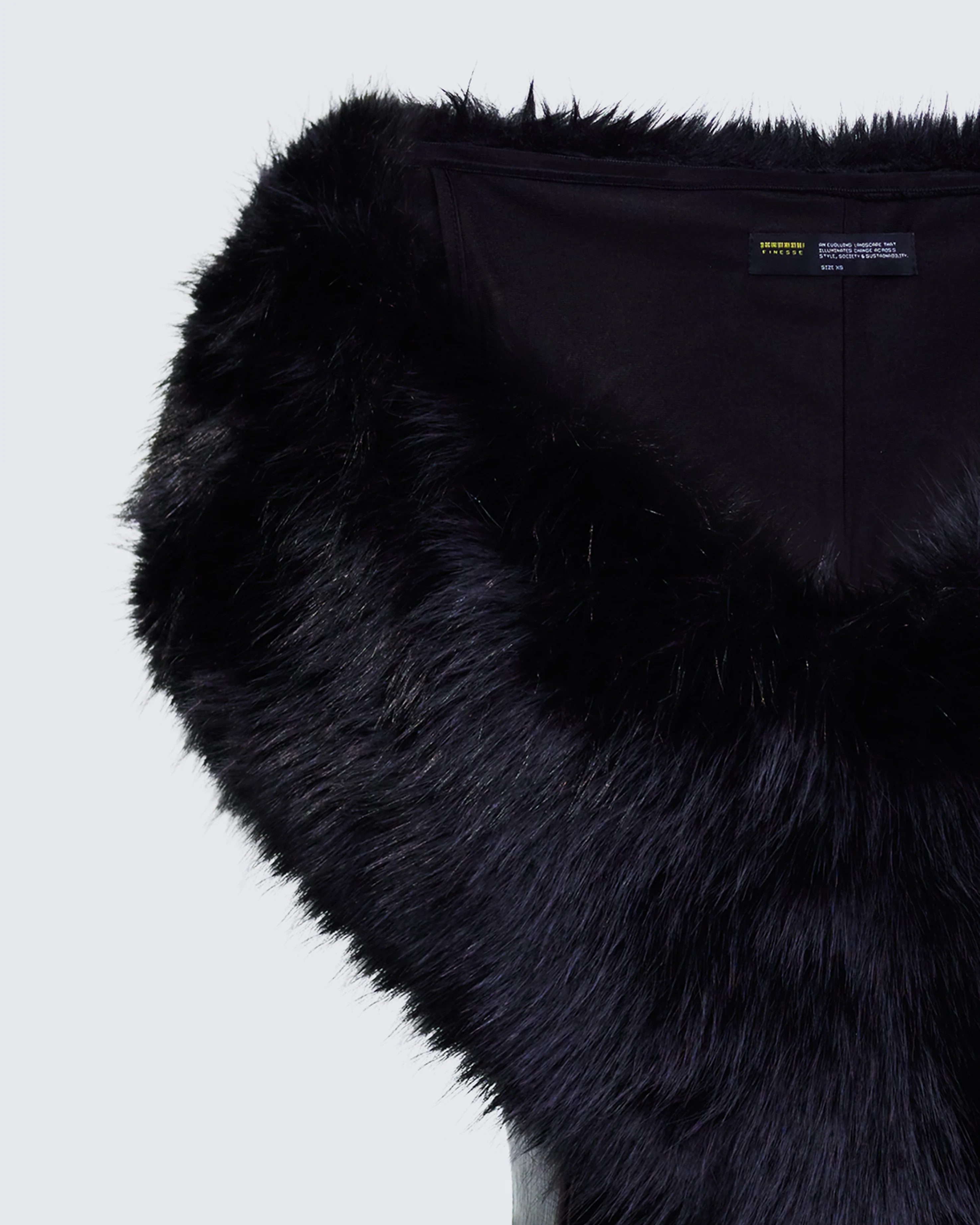 Nina Black Fur Trim Bodysuit - Image 6