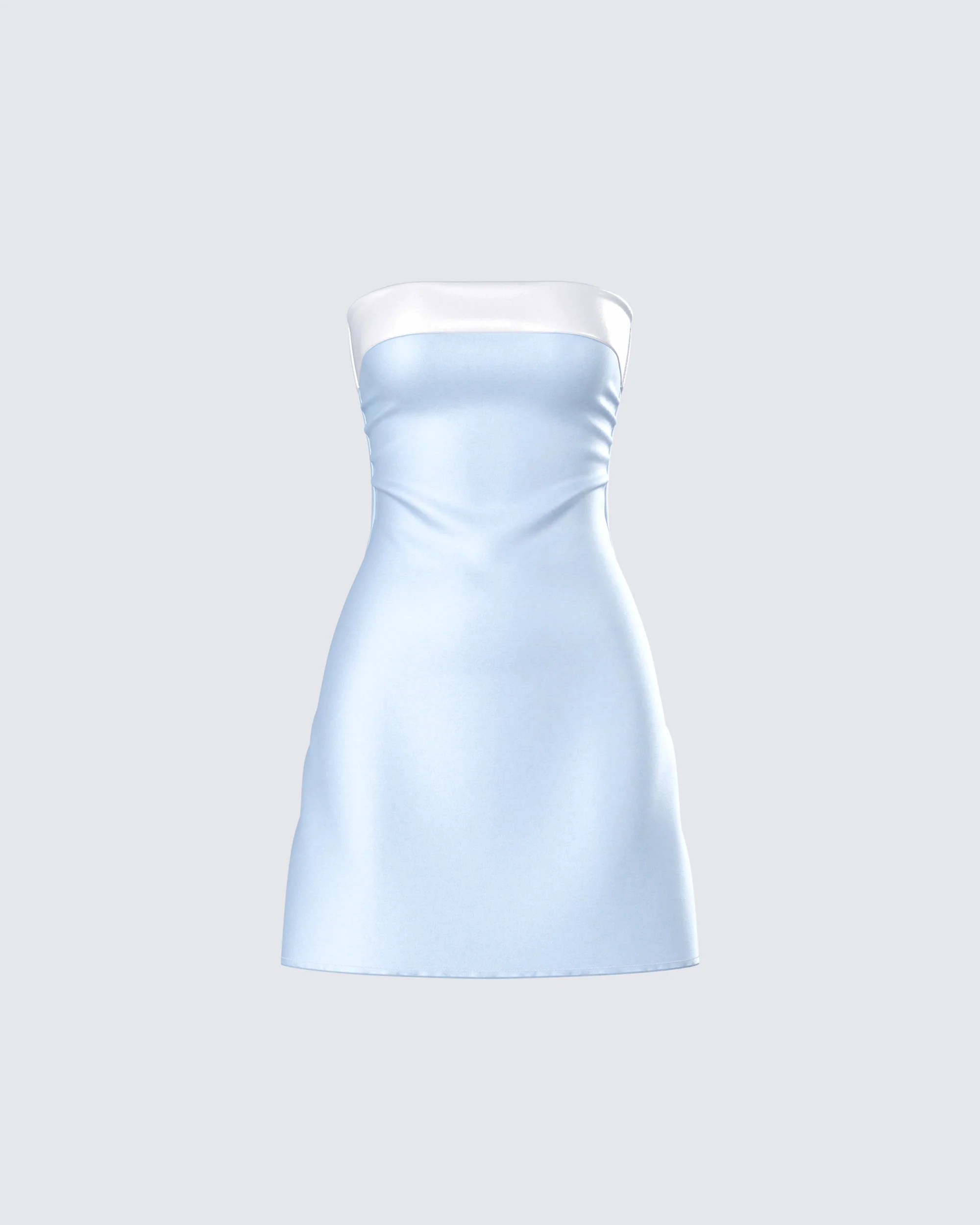 Nivi Blue Banded Satin Mini Dress