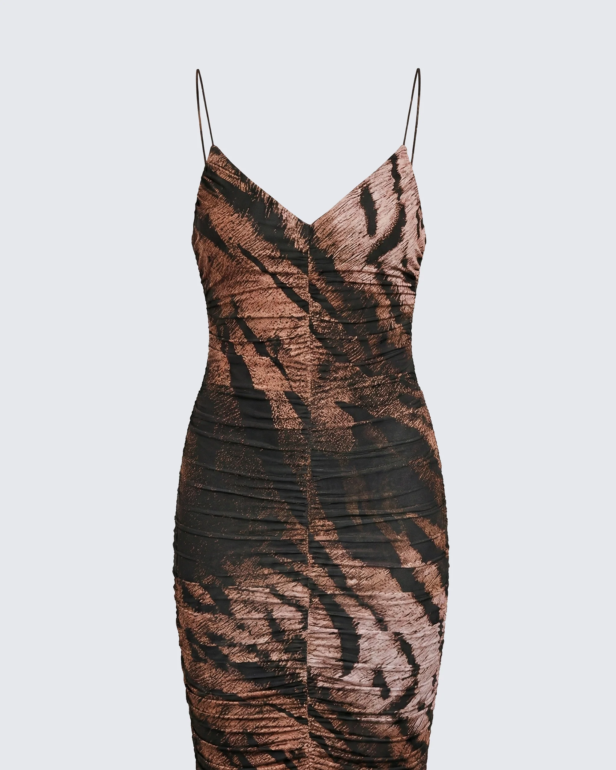 Nix Brown Printed Midi Dress - Image 6