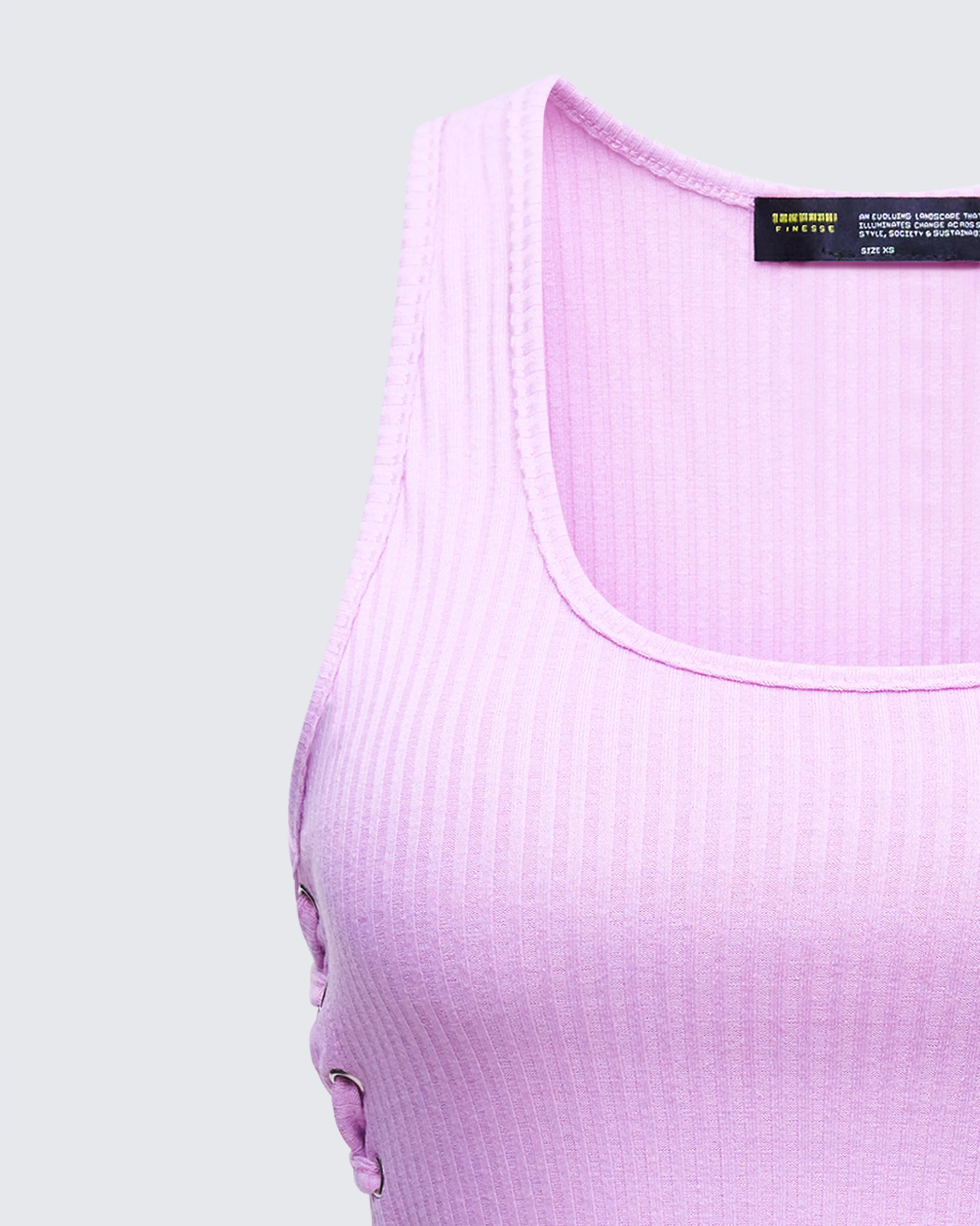 Nixie Pink Lace Up Tank - Image 6