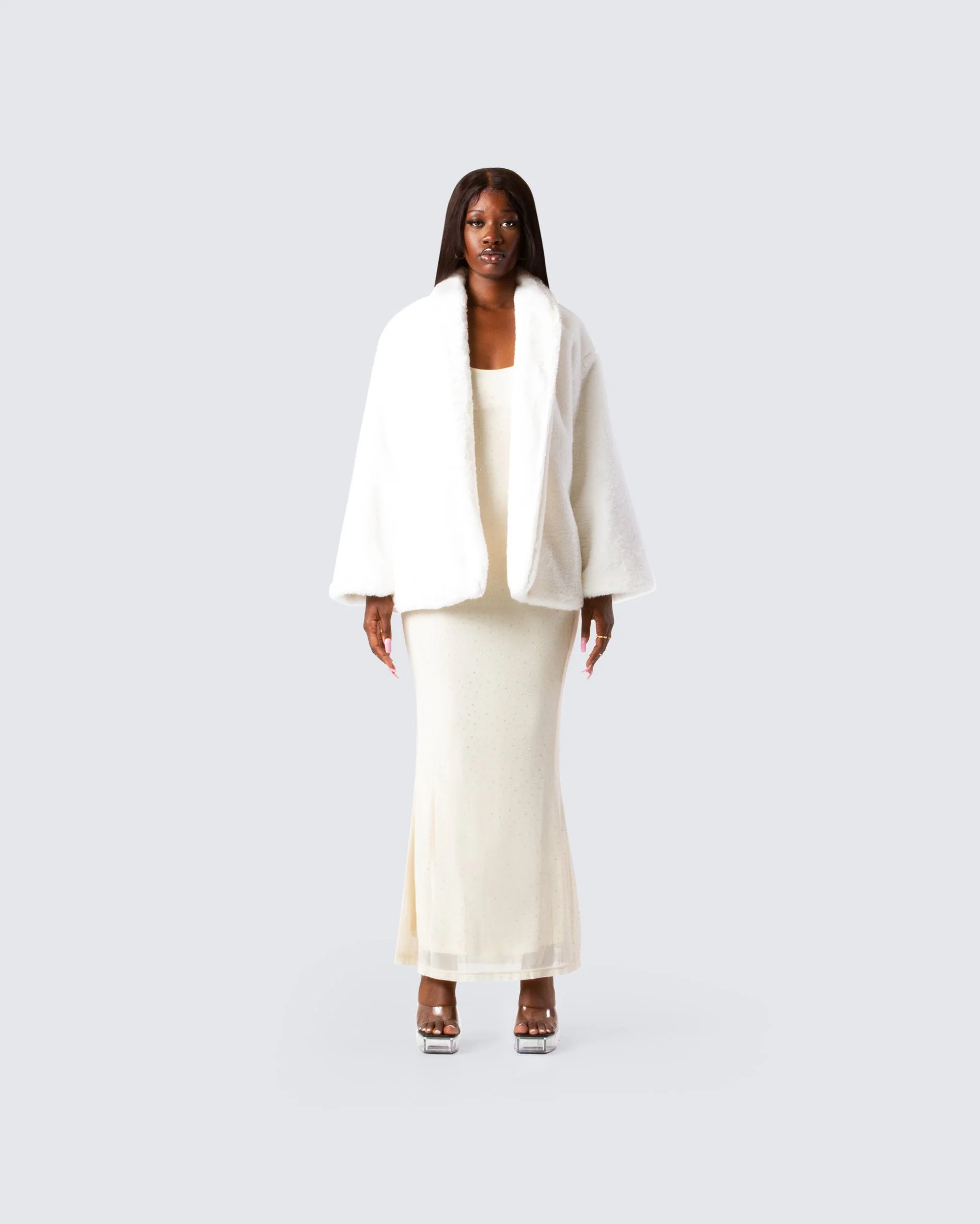 Noah White Fur Coat - Image 4