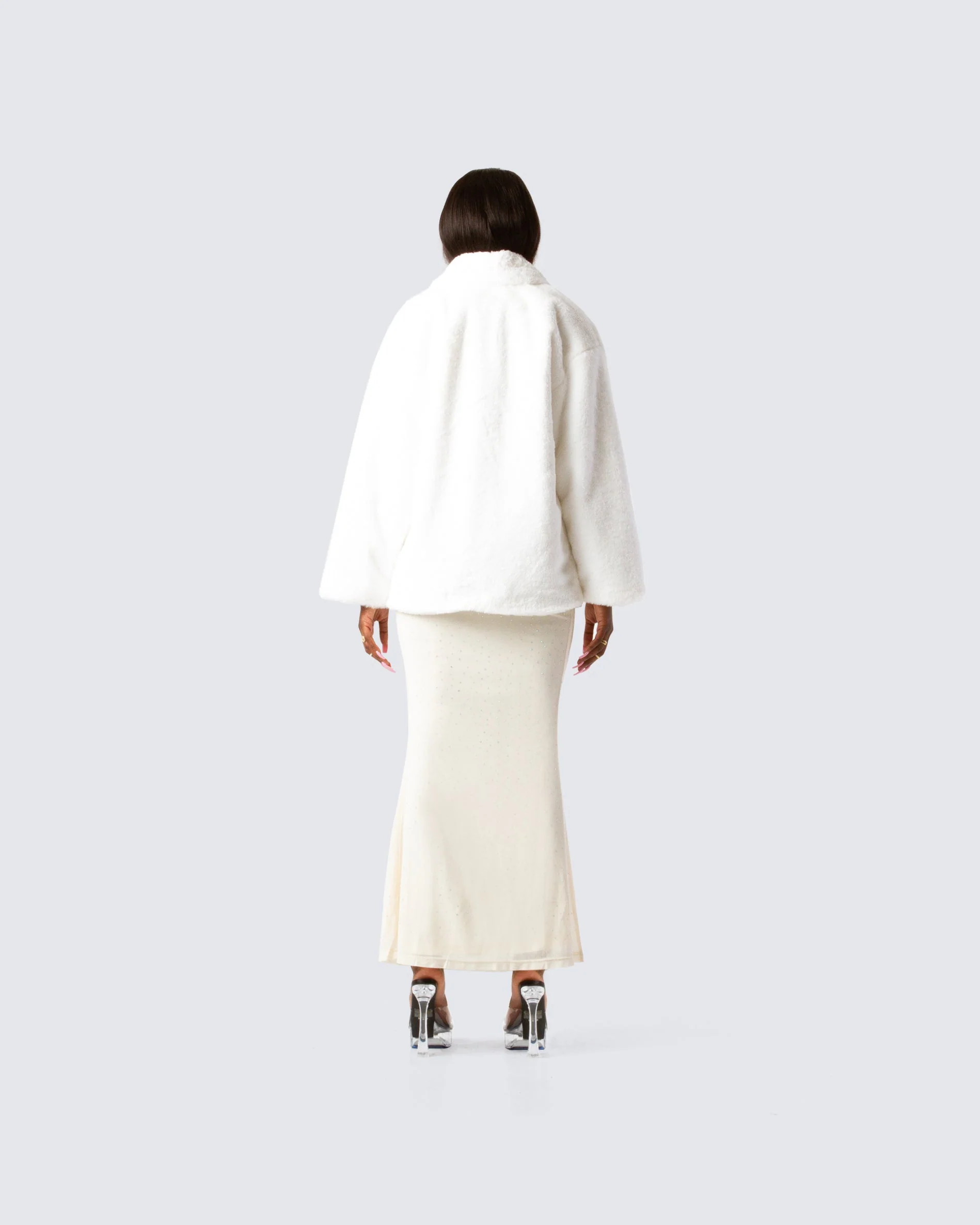 Noah White Fur Coat - Image 6