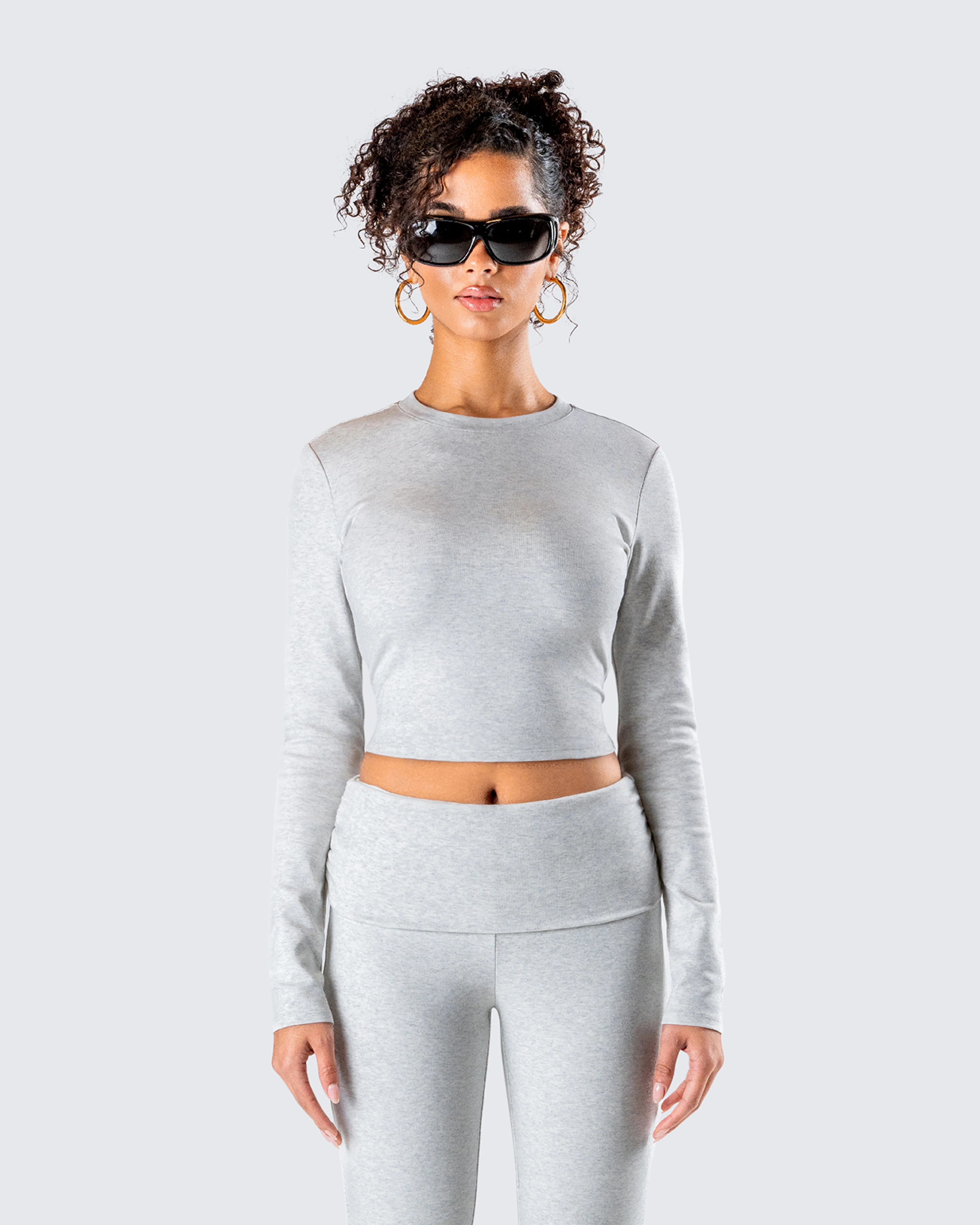 Noam Heather Grey Long Sleeve Top - Image 4