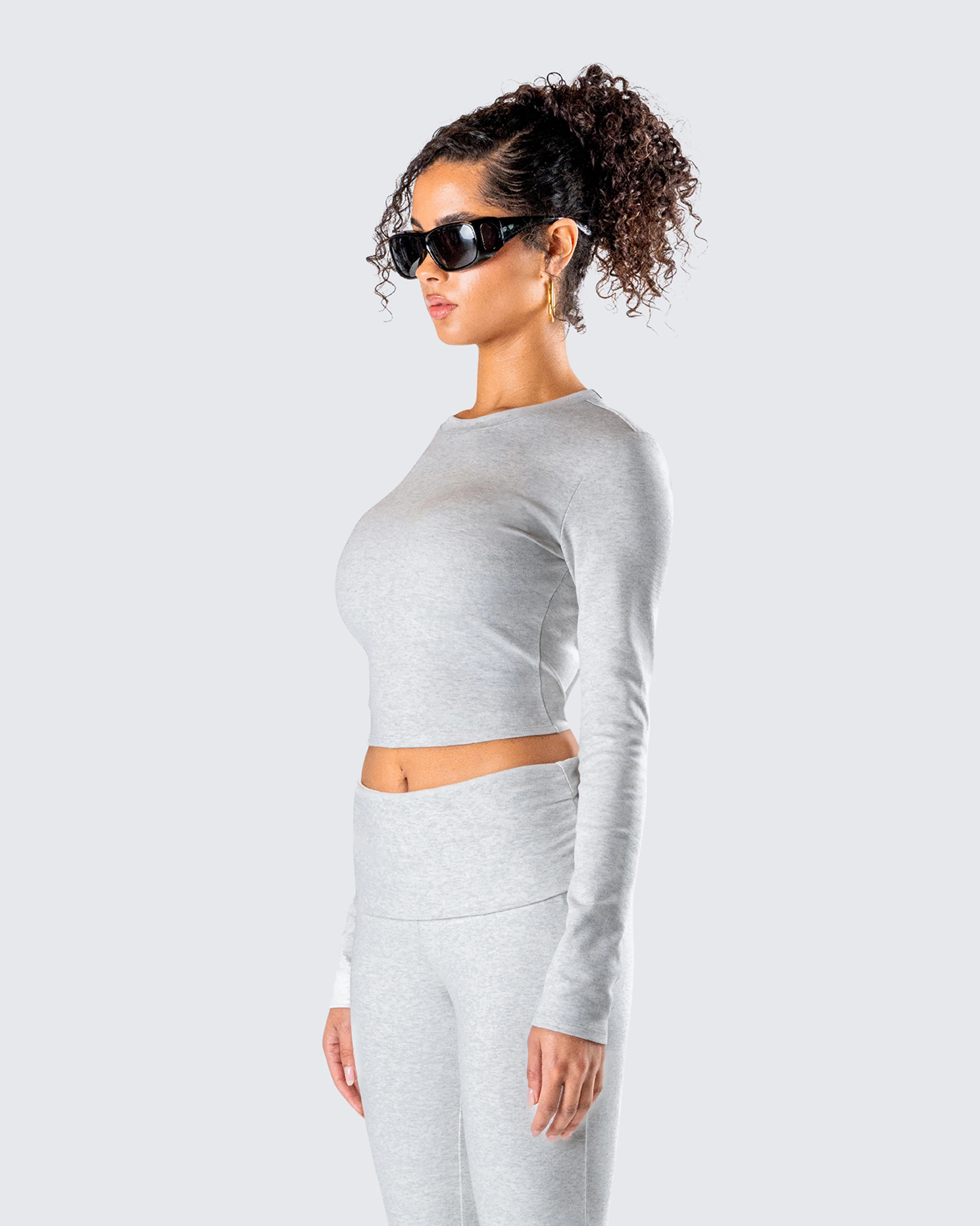 Noam Heather Grey Long Sleeve Top - Image 5
