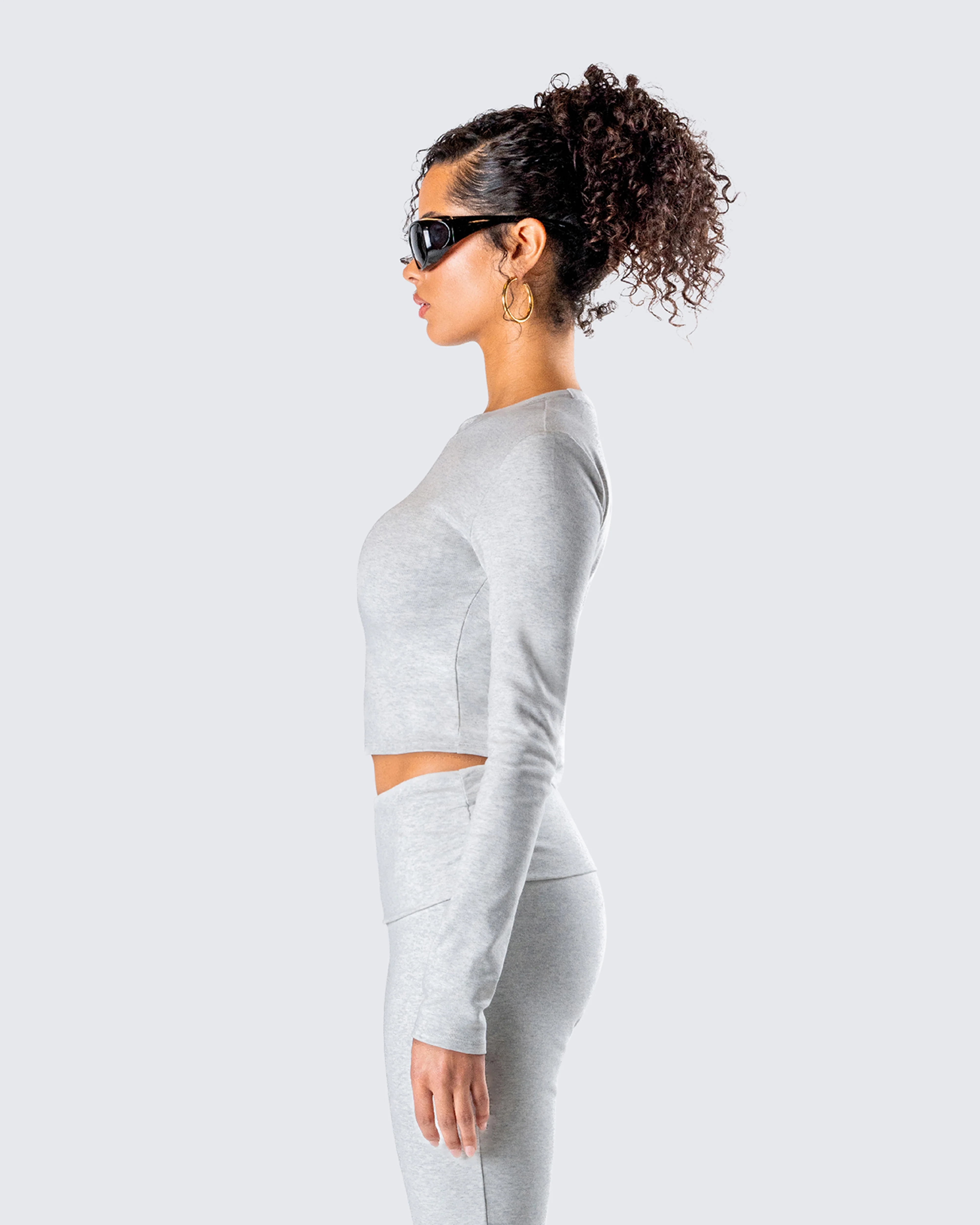 Noam Heather Grey Long Sleeve Top - Image 6
