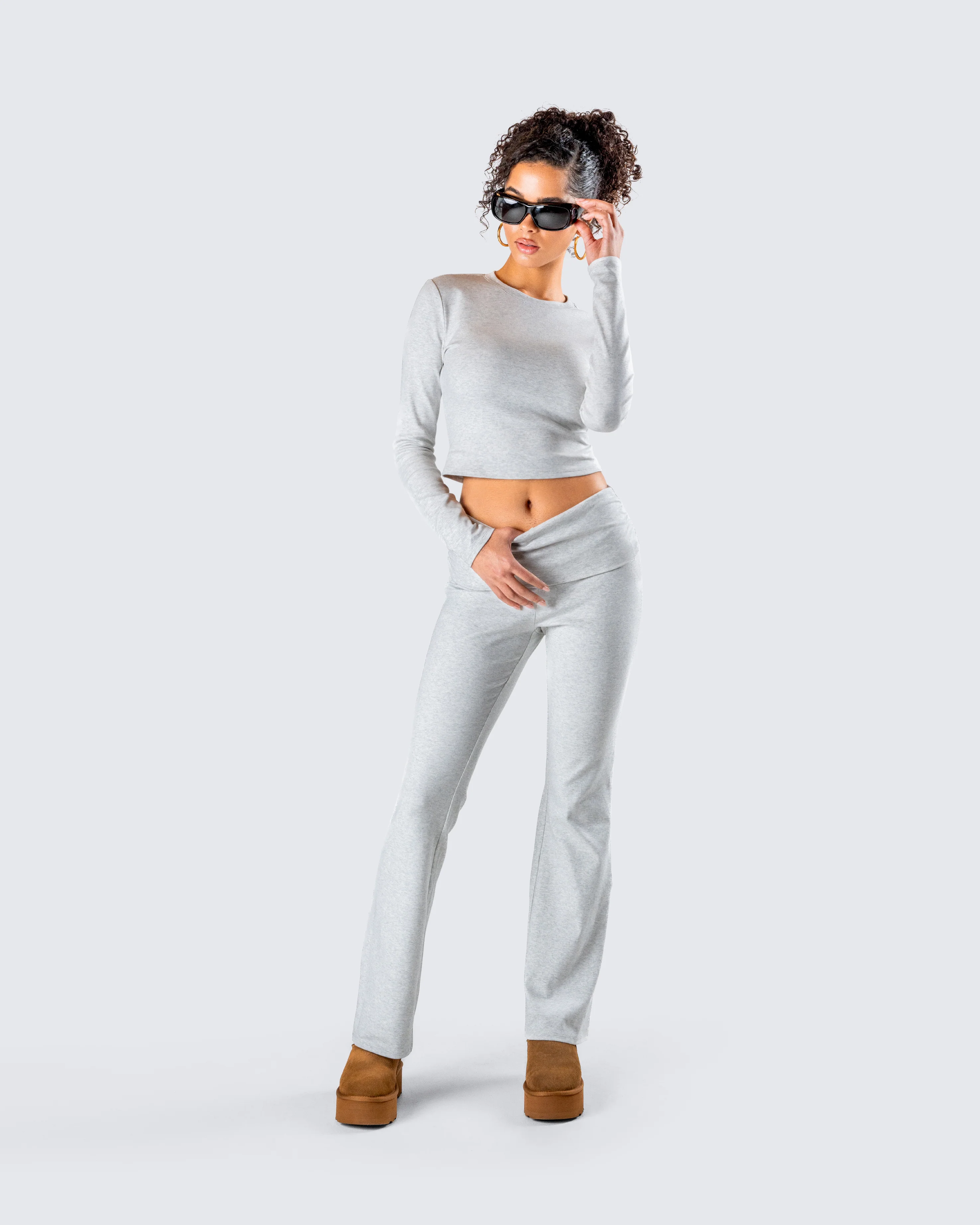 Noam Heather Grey Long Sleeve Top - Image 9