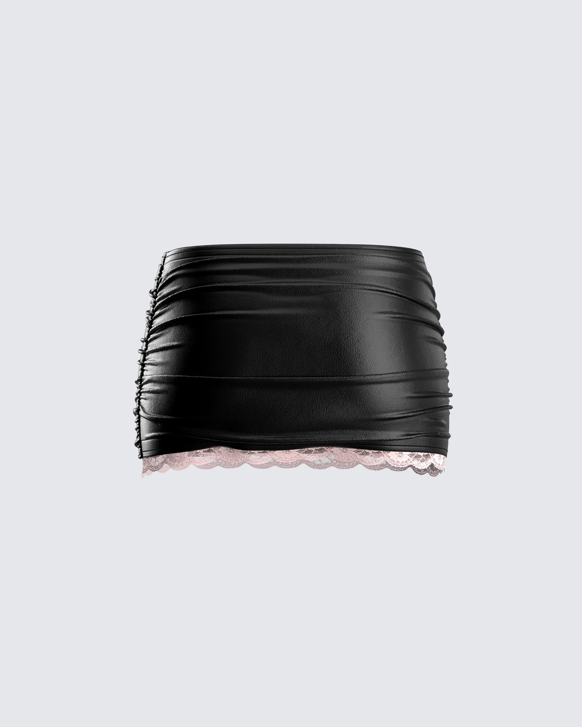 Novo Black Vegan Leather Skirt - Image 3