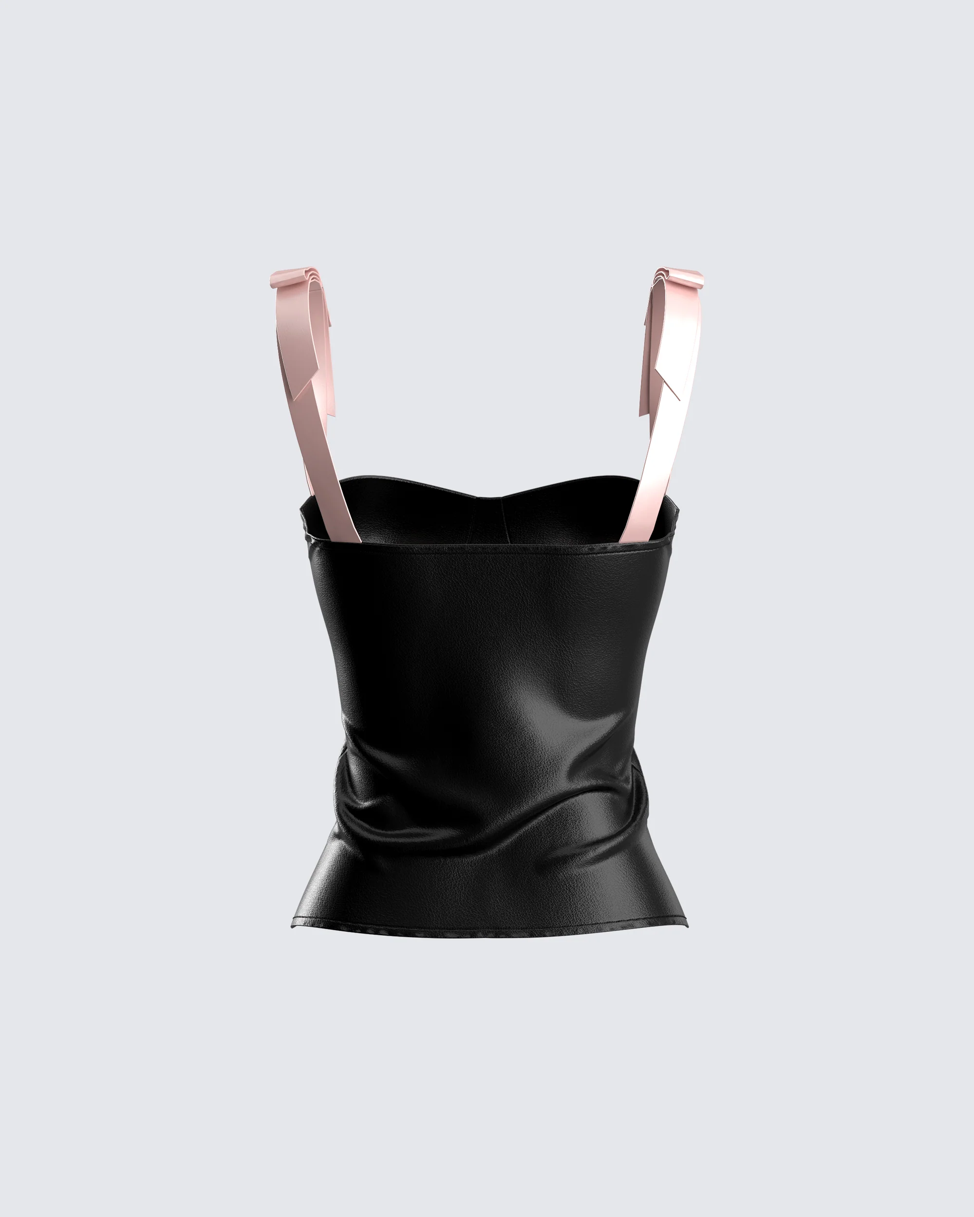 Novo Black Vegan Leather Top - Image 3