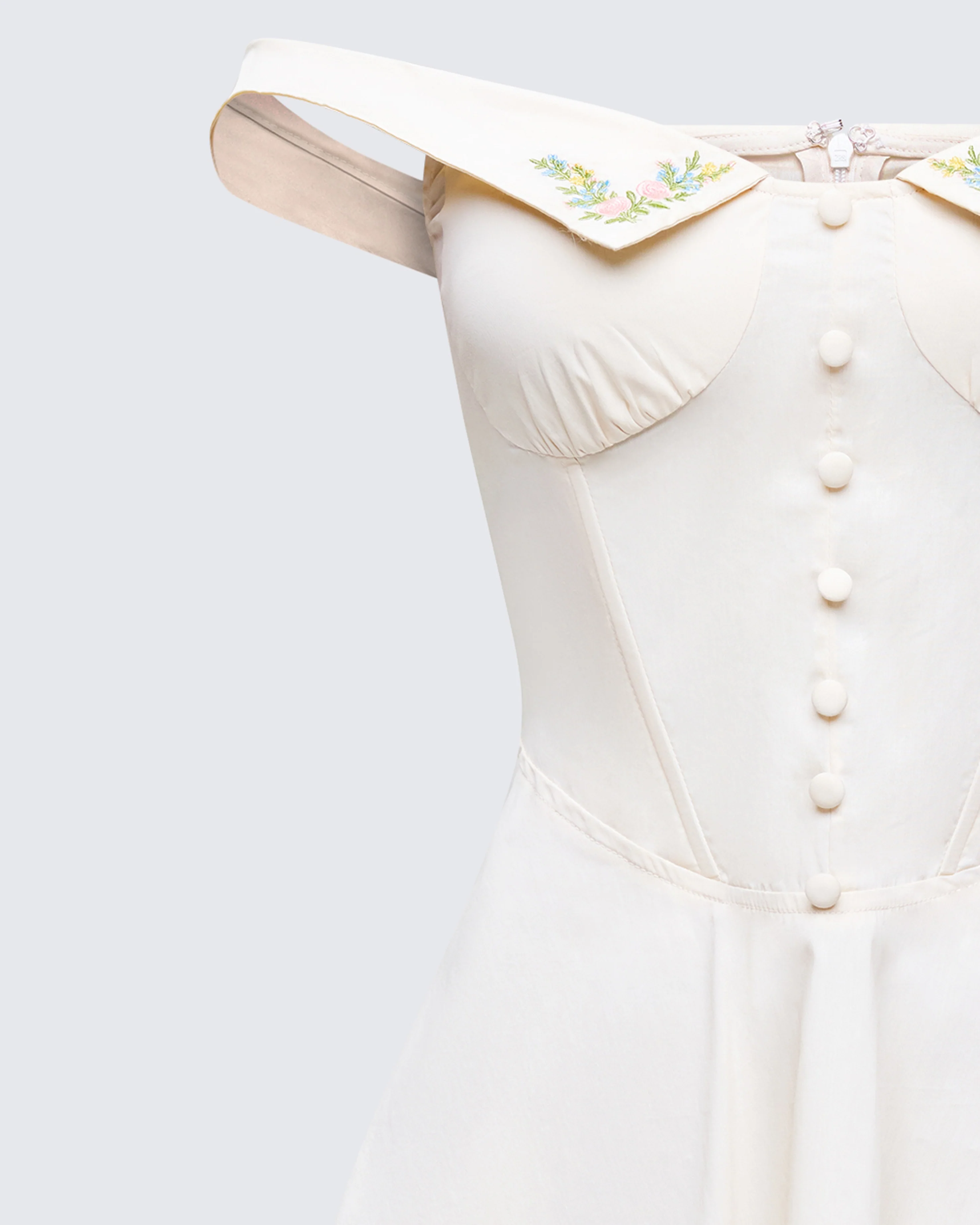 Nula Yellow Embroidered Mini Dress - Image 6