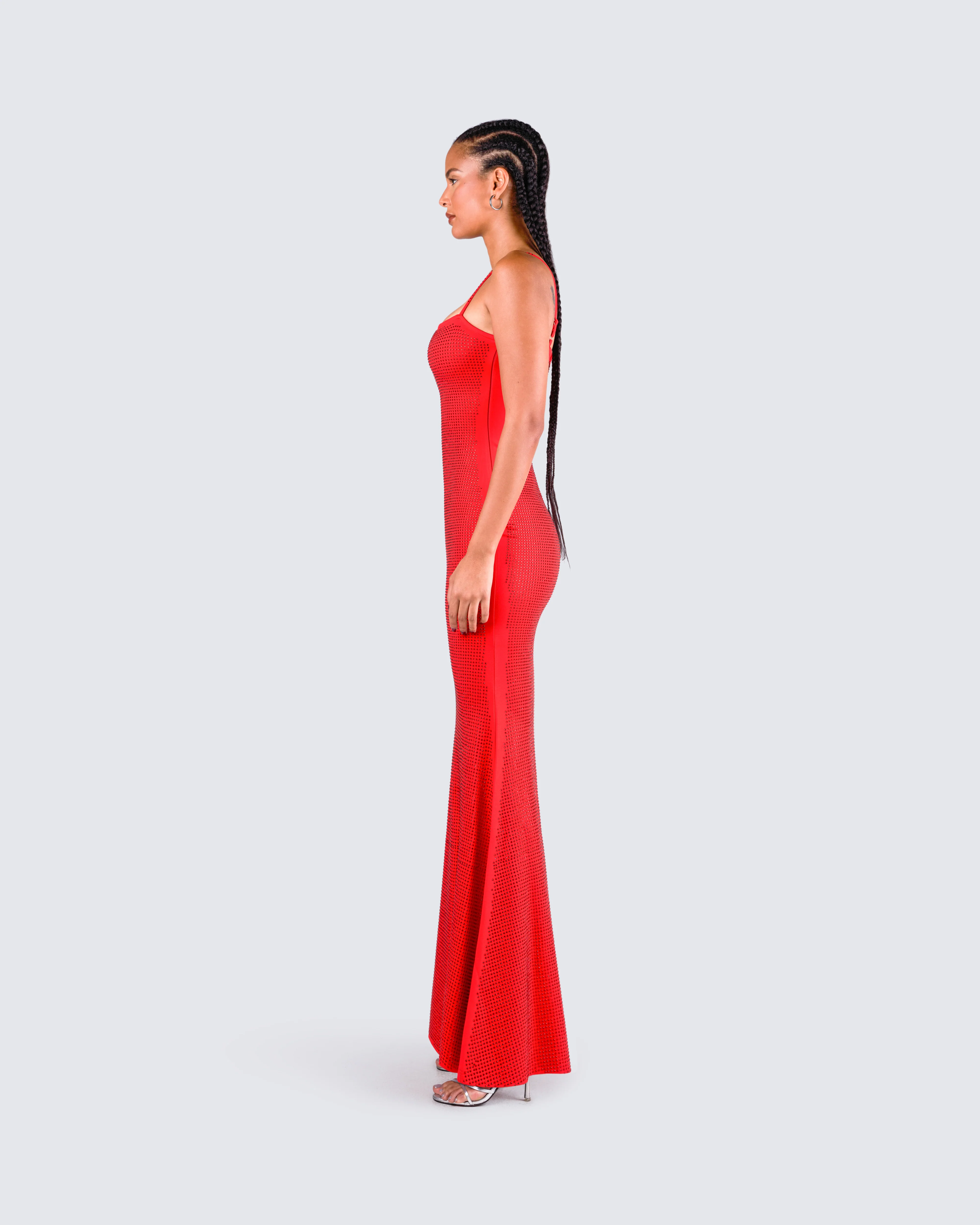 Numa Red Rhinestone Gown - Image 6