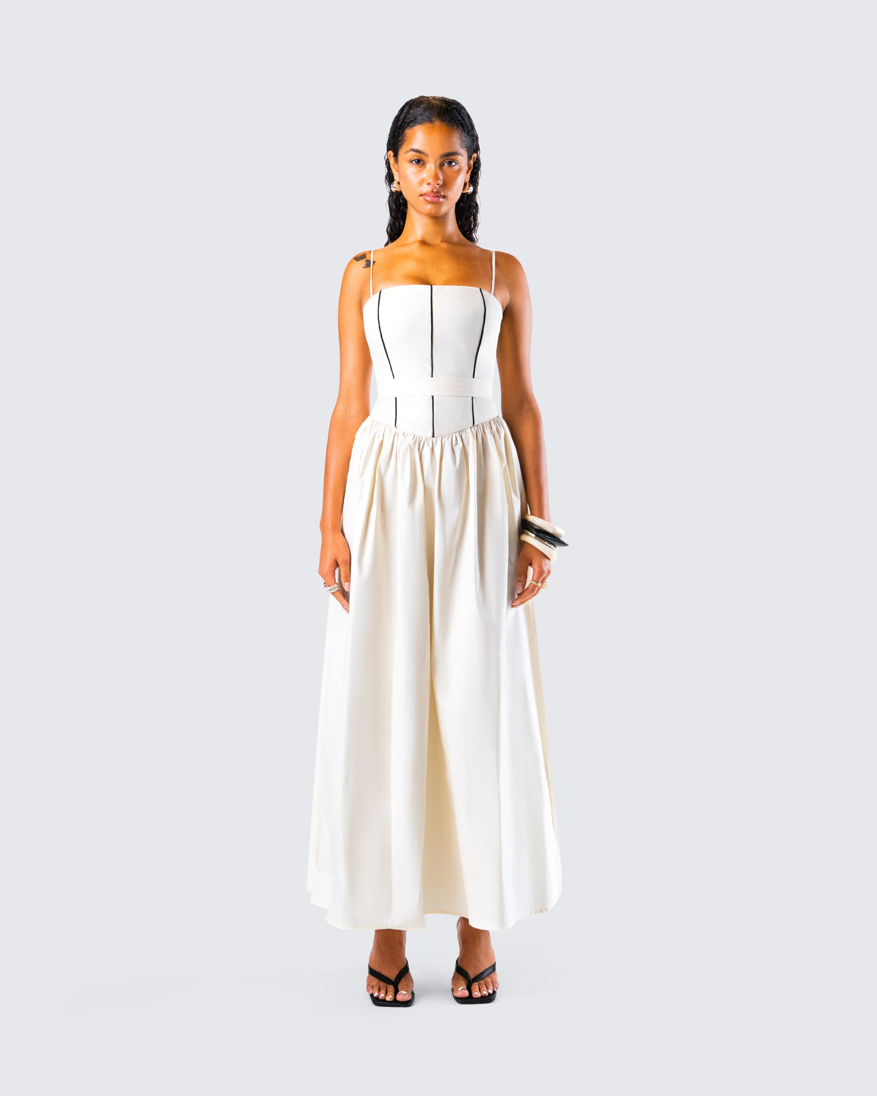 Nya Ivory Cotton Maxi Dress - Image 4