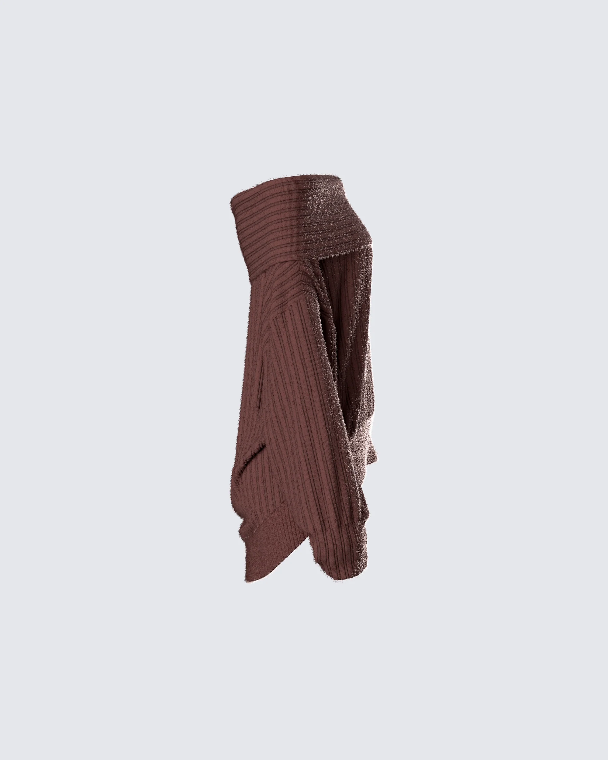 Nyx Brown Off Shoulder Sweater Top - Image 2