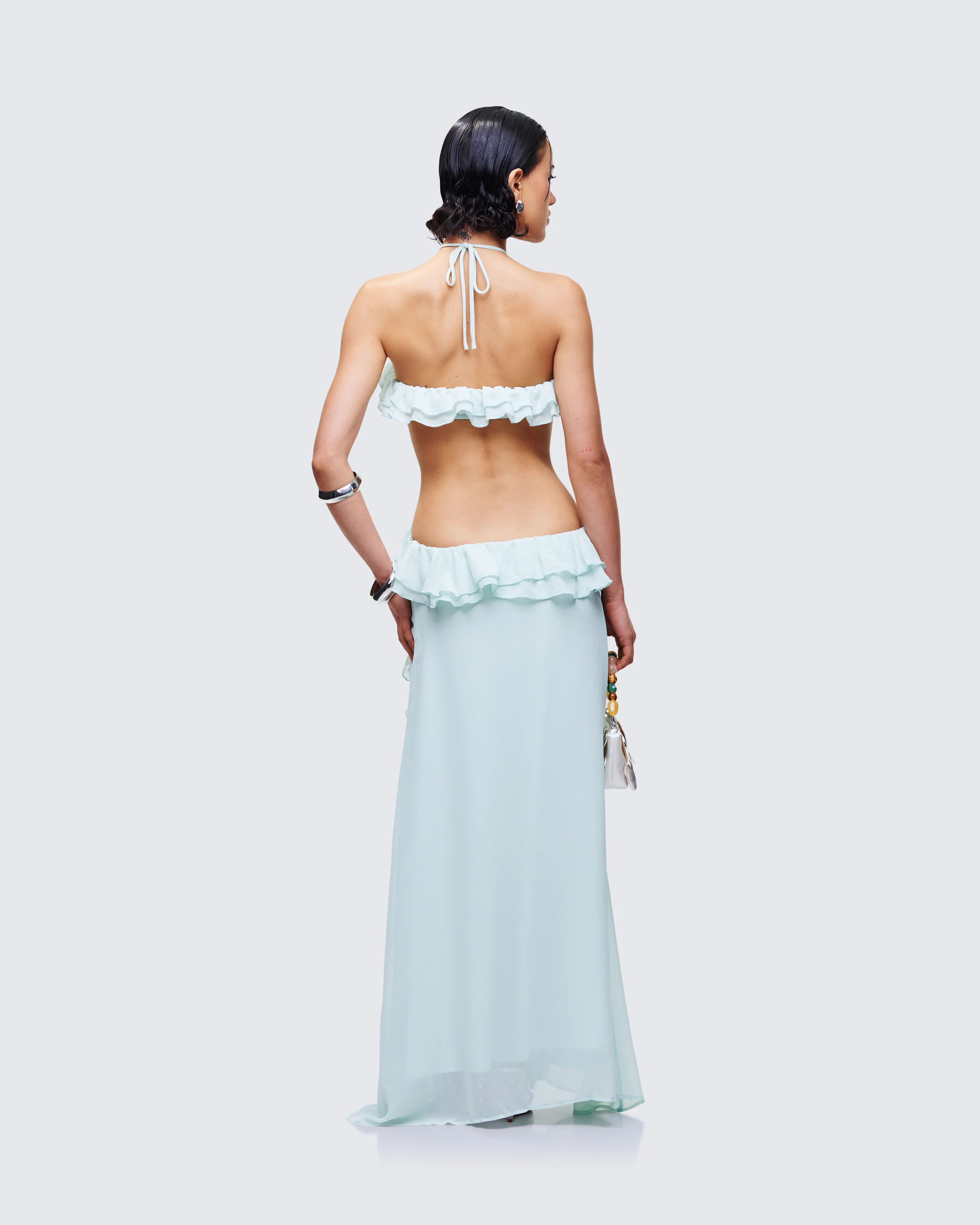 Ocean Blue Tiered Ruffle Maxi Dress - Image 5
