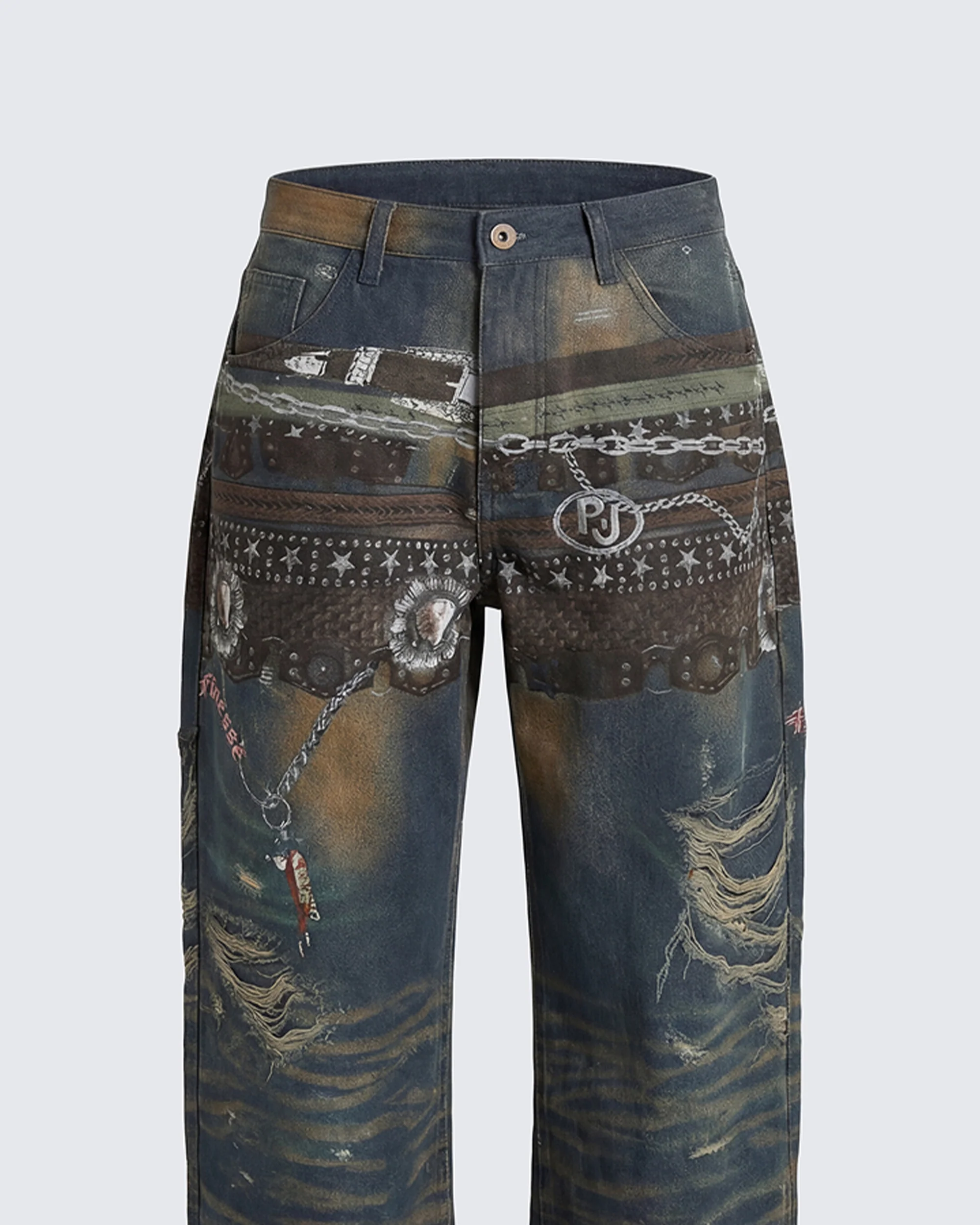 Octavia Multi Printed Denim Wide Leg Jean - Image 6
