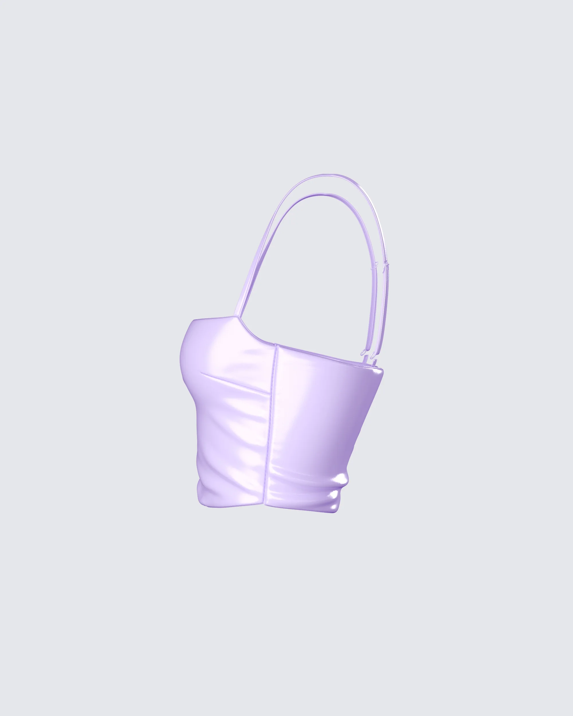 Odalis Lilac Vegan Leather Crop Top - Image 2