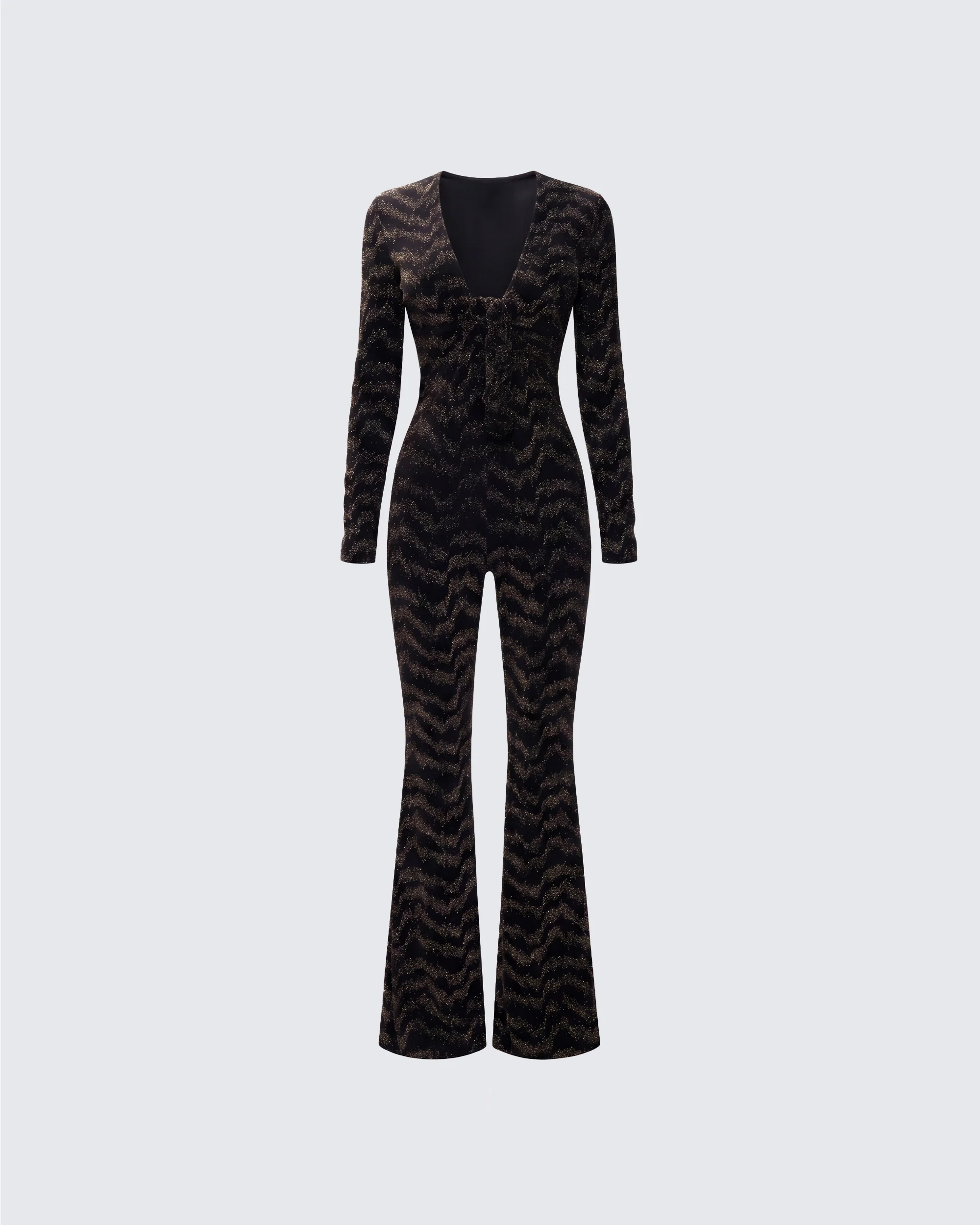 Odessa Black and Gold Metallic Jumpsuit