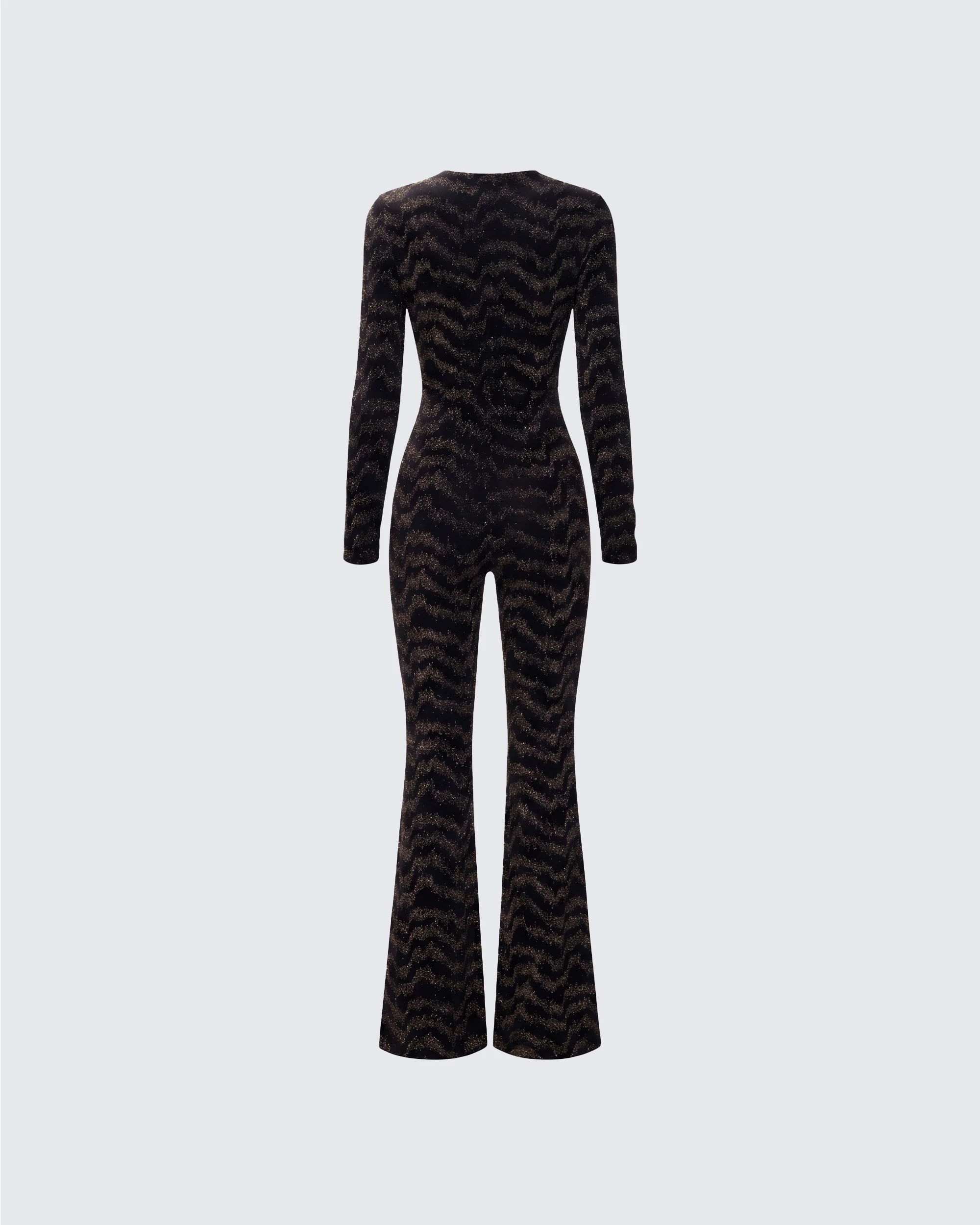 Odessa Black and Gold Metallic Jumpsuit - Image 2