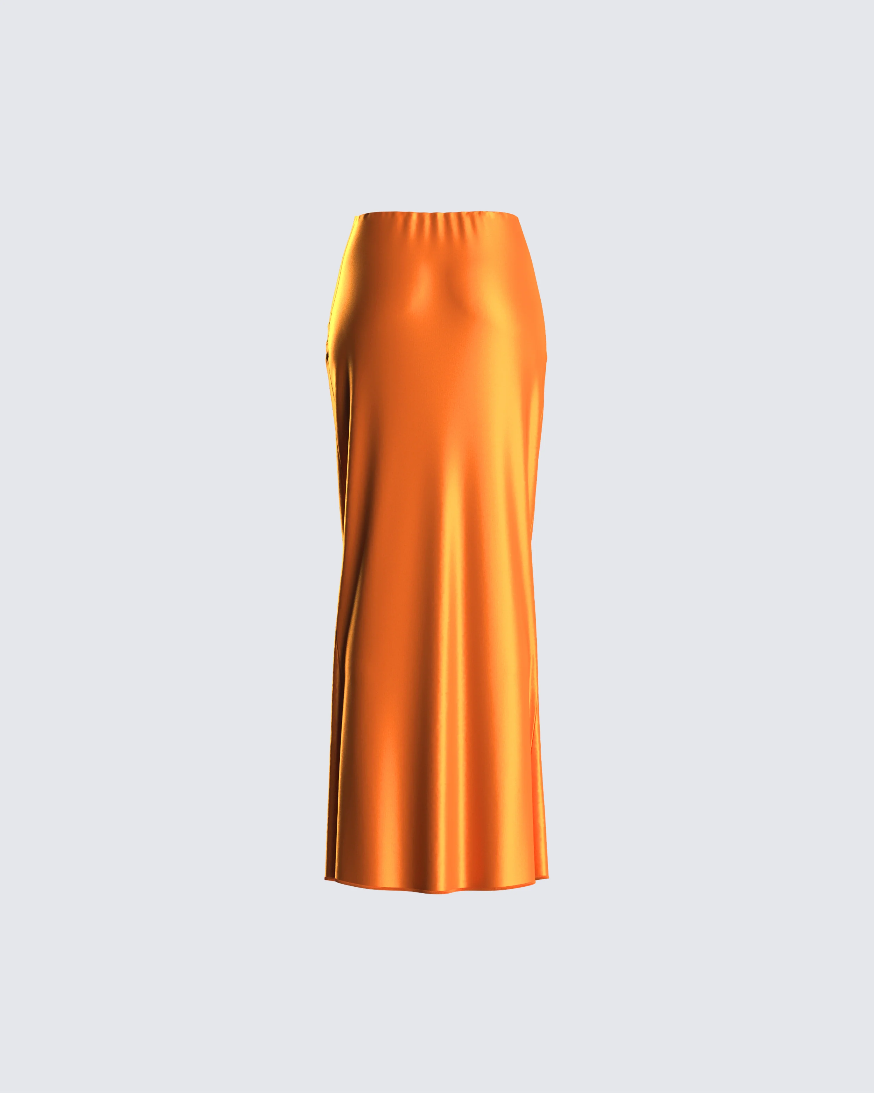 Odette Orange Satin Maxi Skirt - Image 3