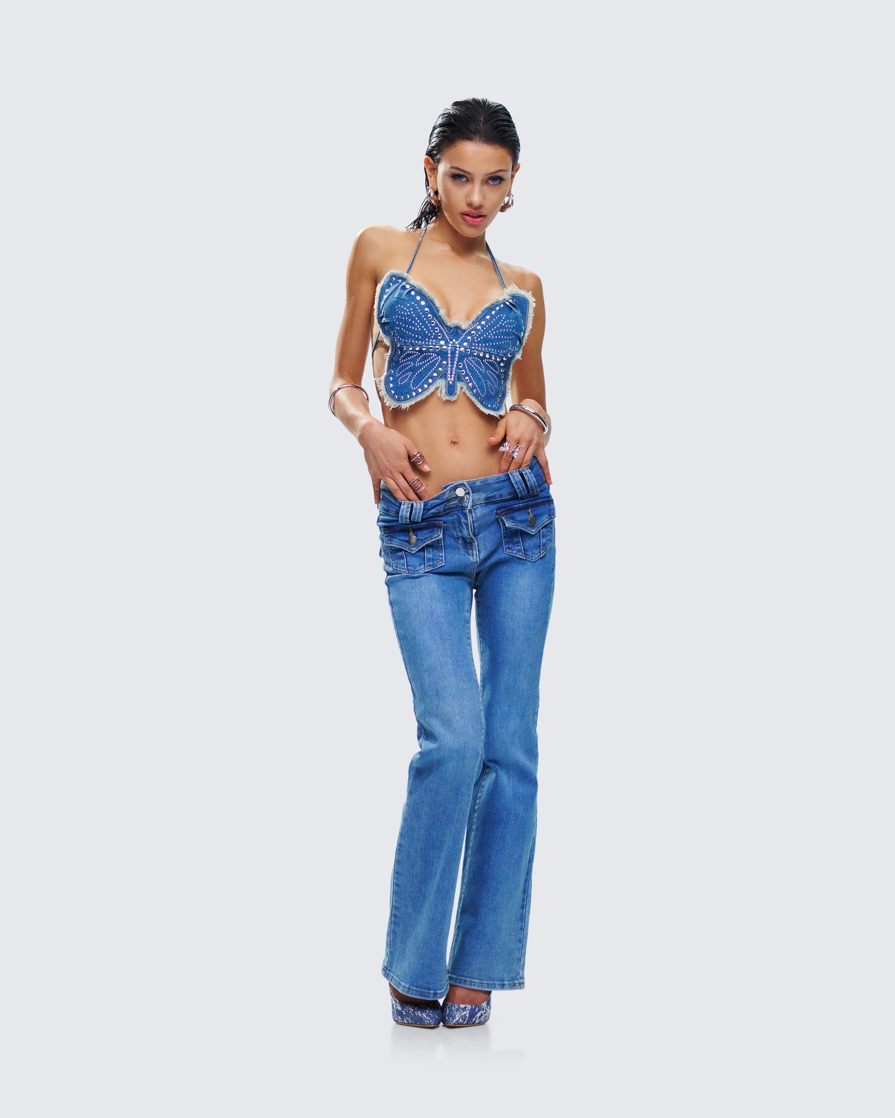 Olivette Blue Denim Butterfly Top - Image 8