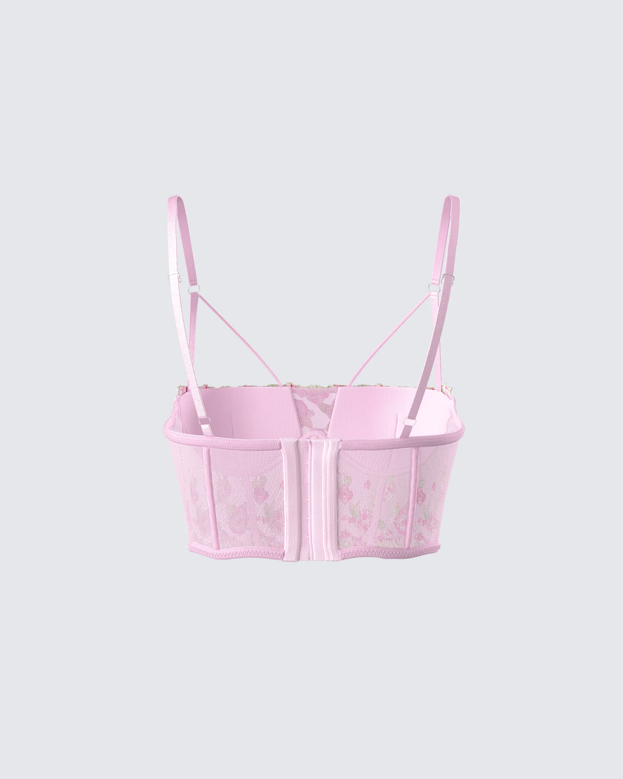 Olivia Pink Flower Corset Top - Image 3
