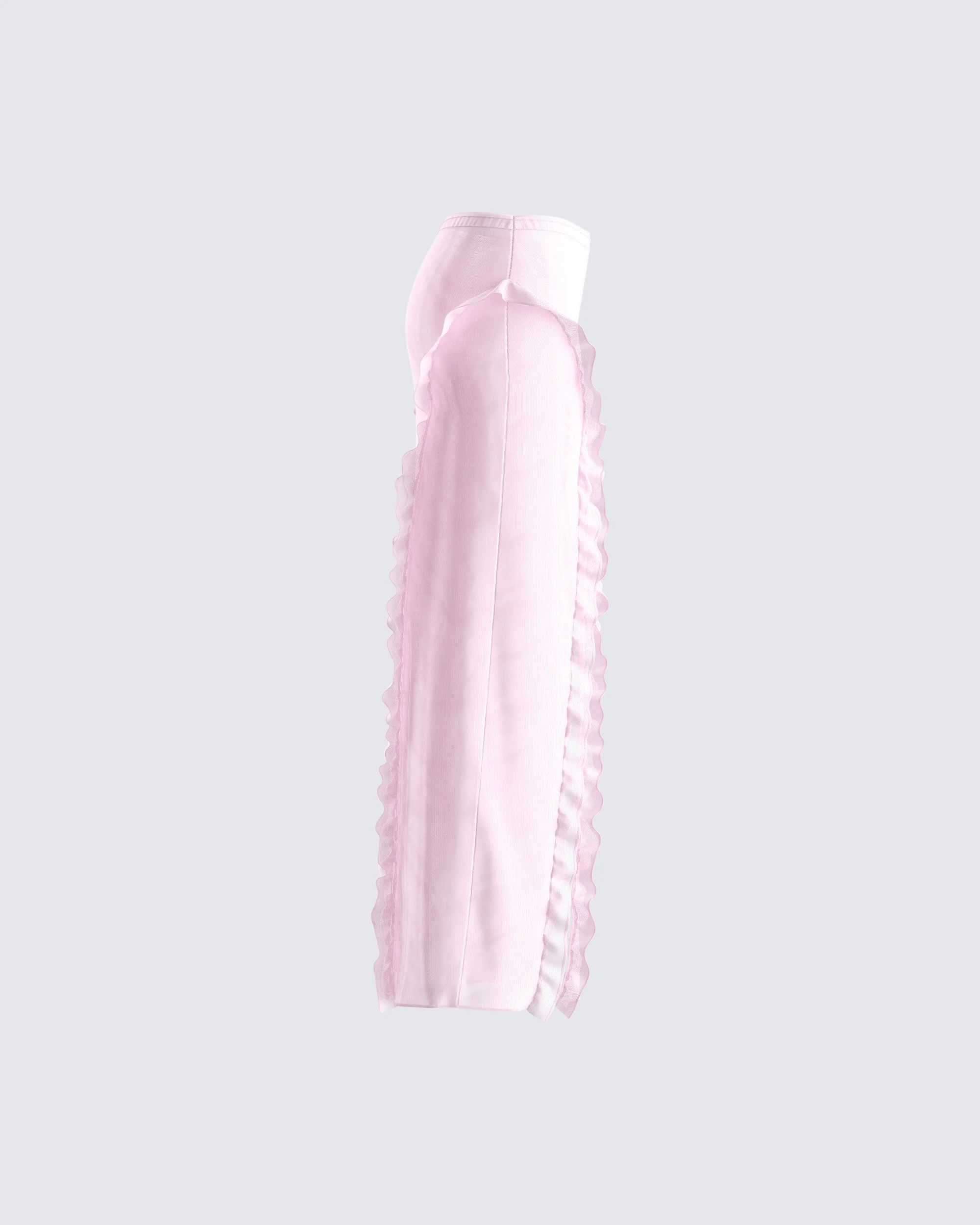 Omid Pink Ruffled Mesh Maxi Skirt - Image 2