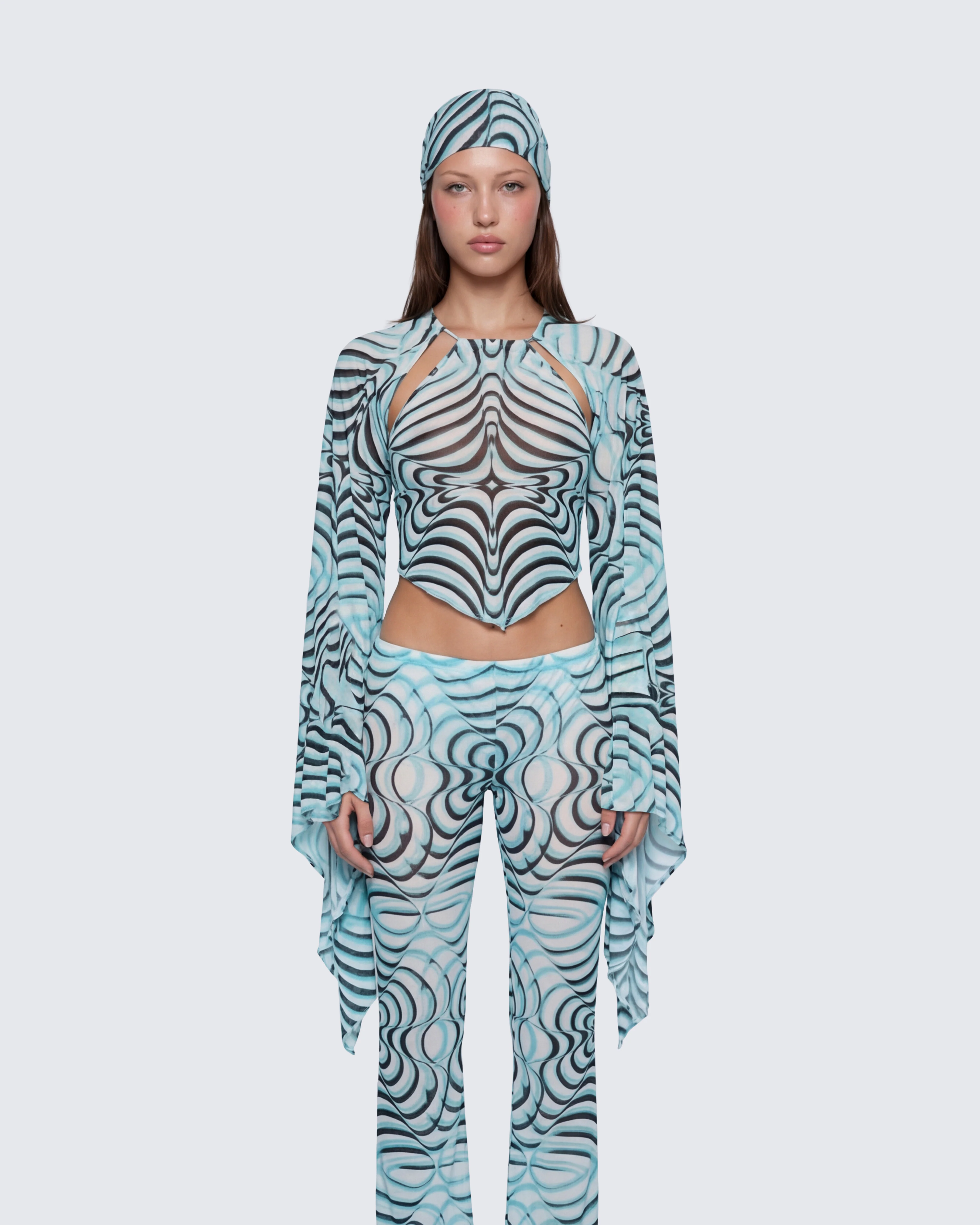 Ophelia Multi Mesh Extreme Sleeve Top - Image 2
